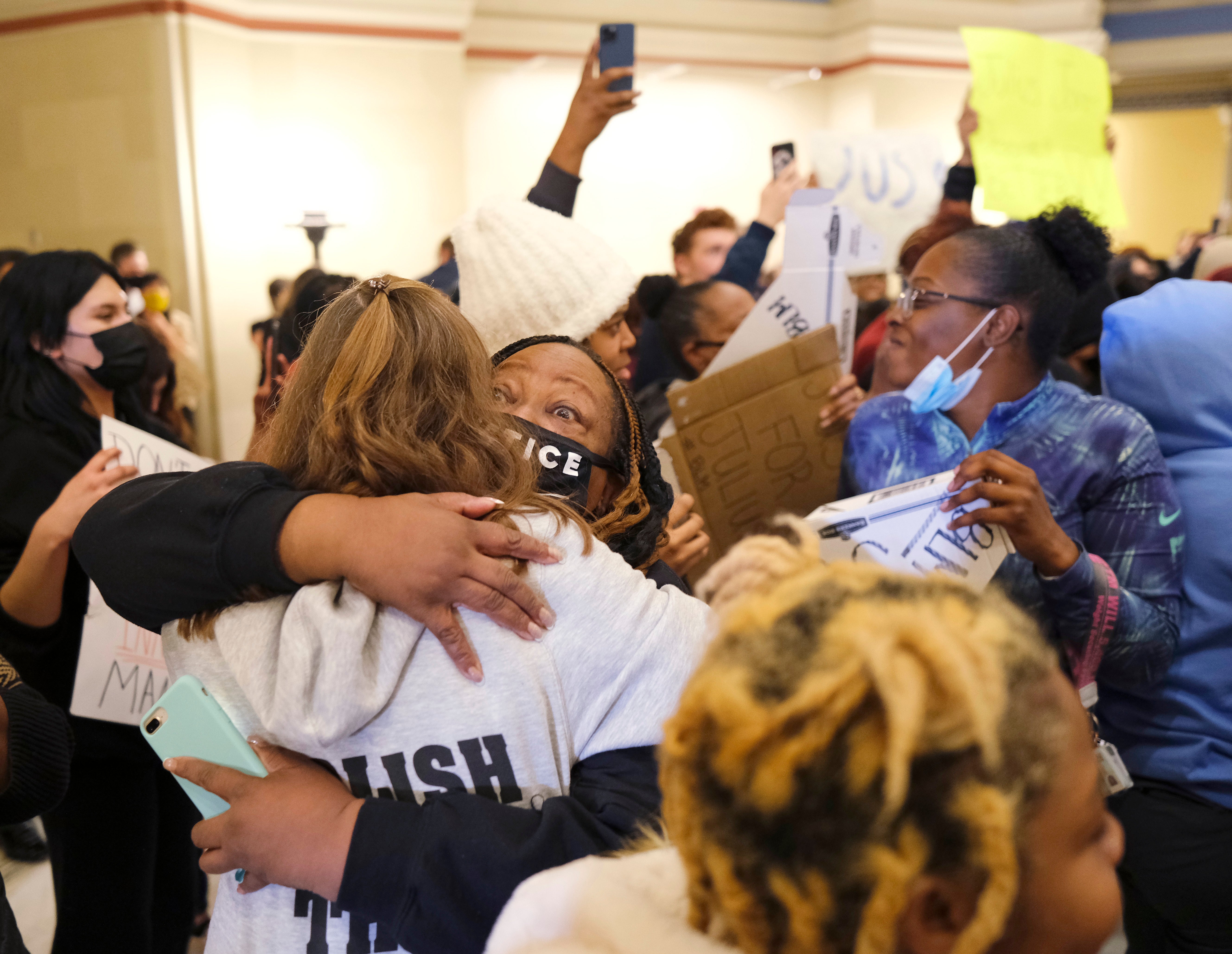 Julius Jones supporters celebrate in Oklahoma