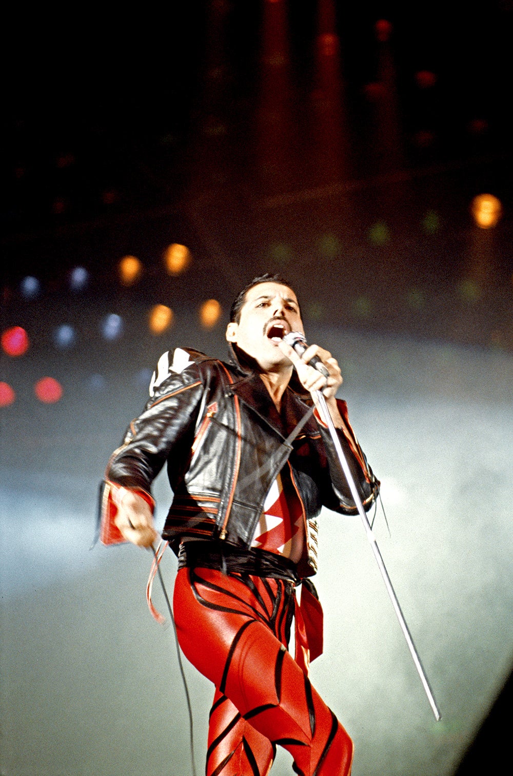 Freddie Mercury on stage in 1984