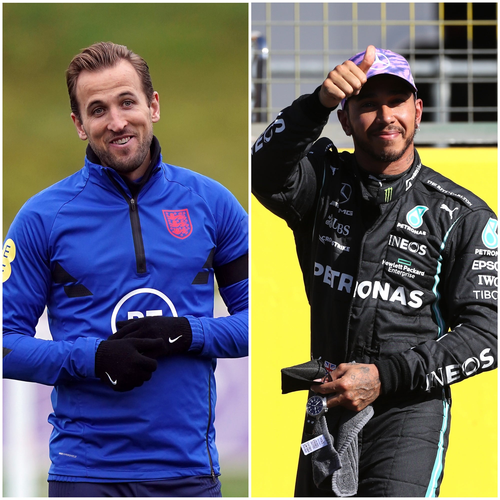 Harry Kane and Lewis Hamilton (Nick Potts/Bradley Collyer/PA)