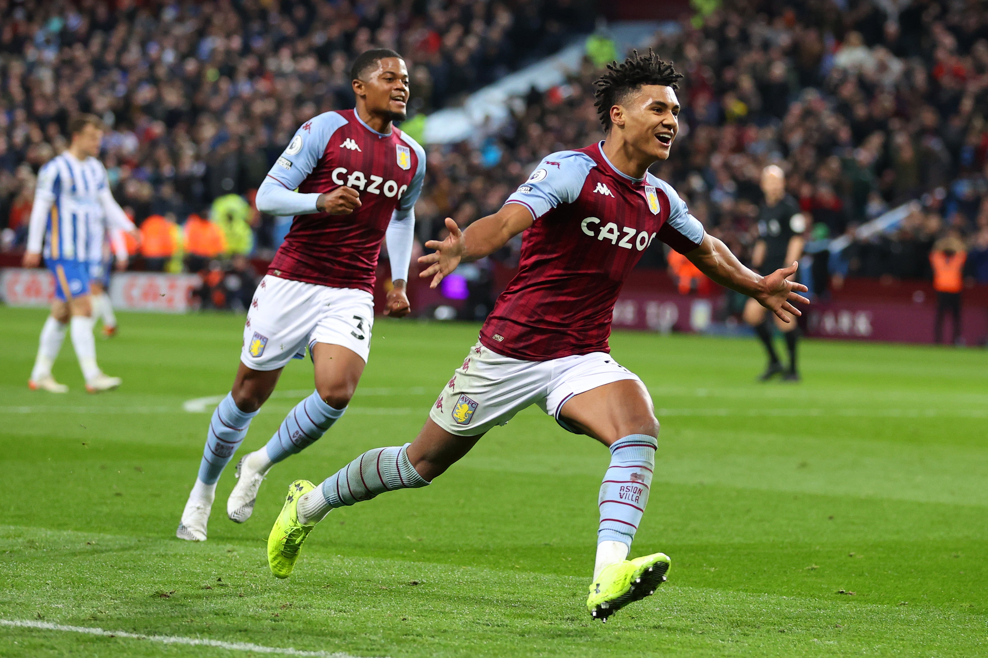 Ollie Watkins of Aston Villa celebrates after scoring