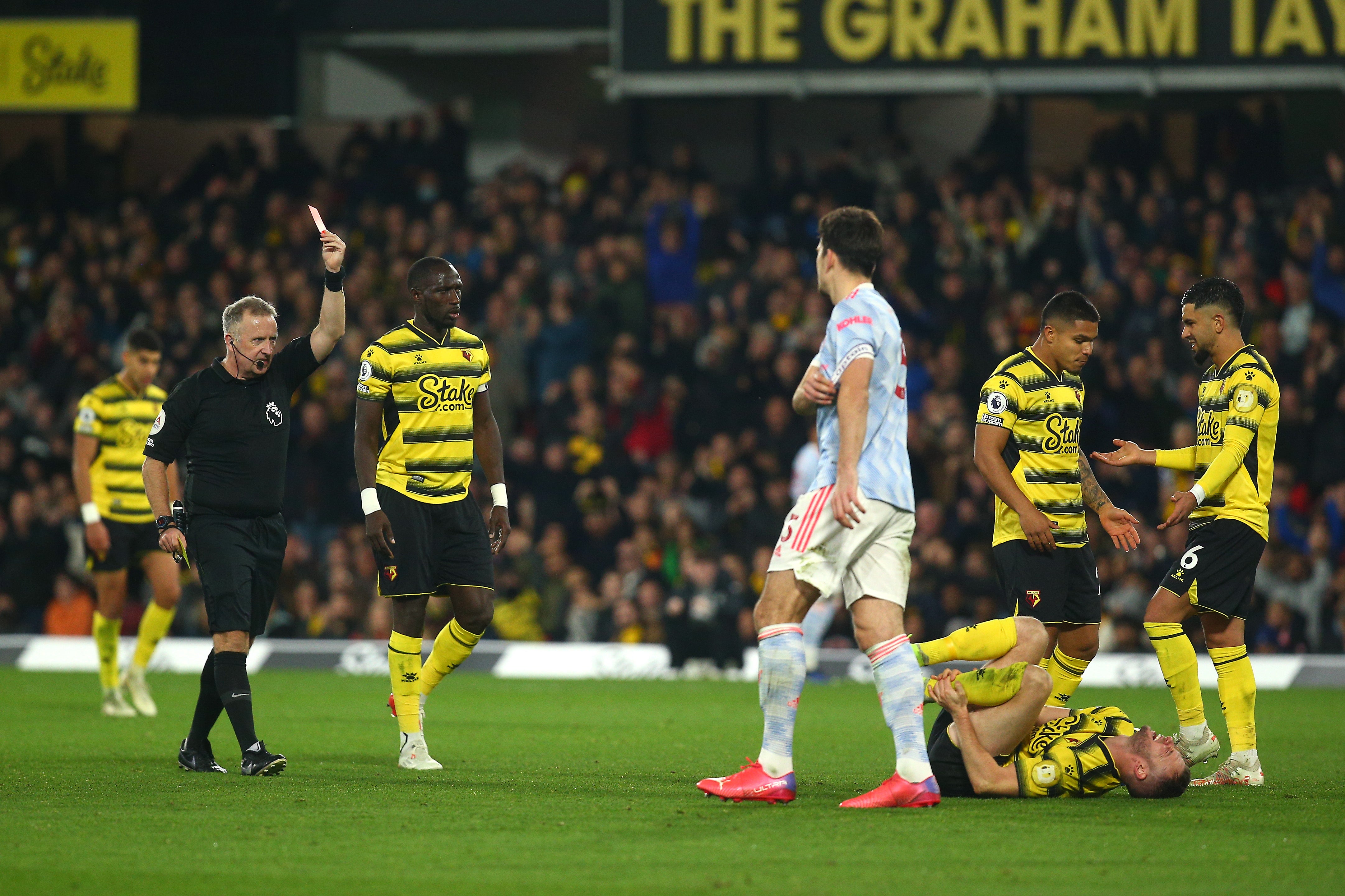 Maguire’s torrid run of form continues with a red card to compound United’s miserable afternoon