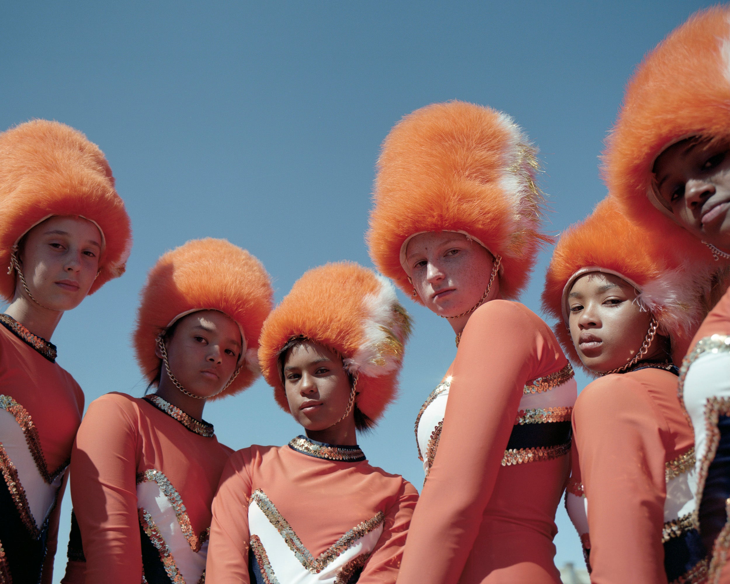 Chloe Heydenrych, Paige Titus, Ashnique Paulse, Elizabeth Jordan, Tammy Baantjies and Chleo de Kock, Fairmont High School Majorettes, Durbanville, Cape Town, 2018