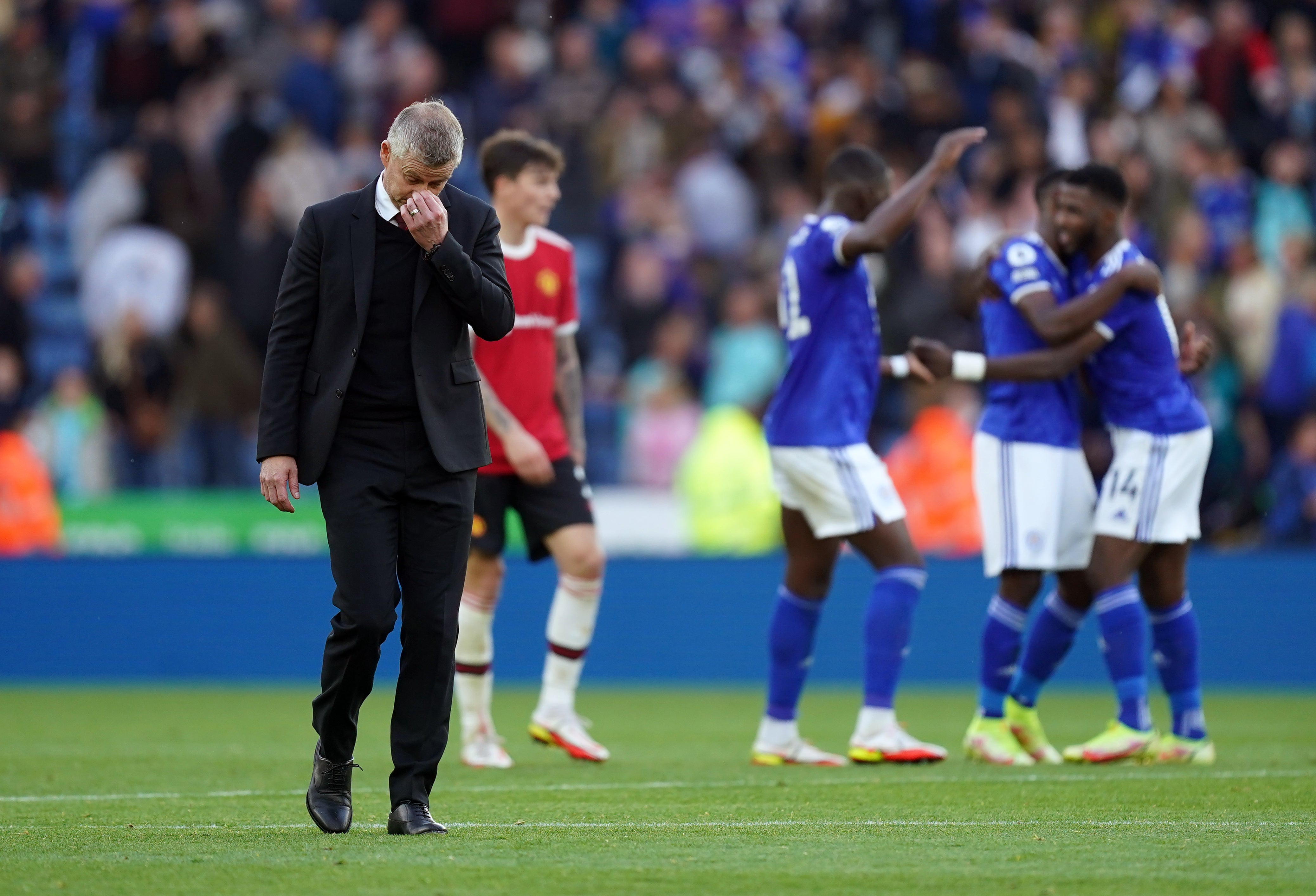 A loss at Leicester continued United’s poor form (Mike Egerton/PA)