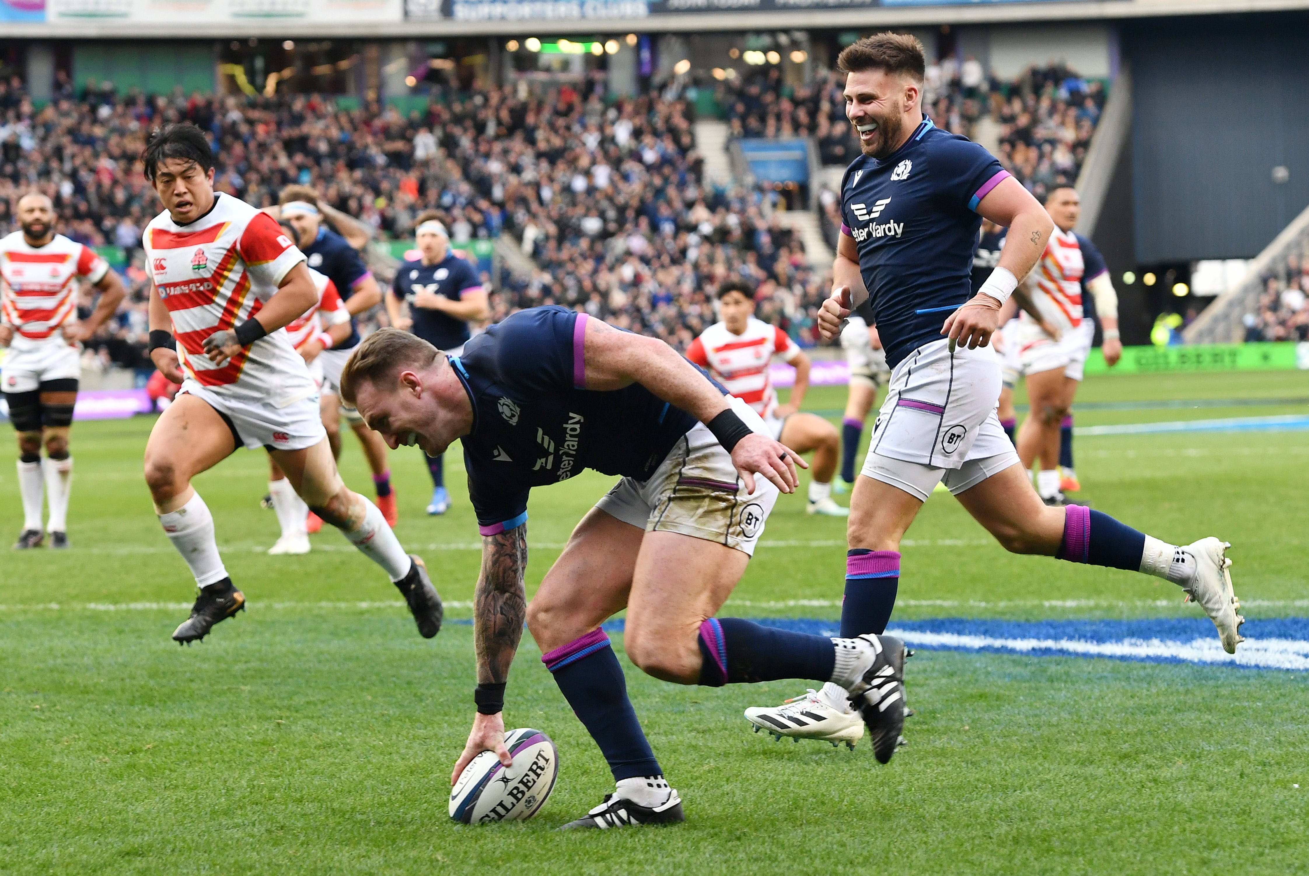 Stuart Hogg became Scotland’s record try scorer (Malcolm Mackenzie/PA)