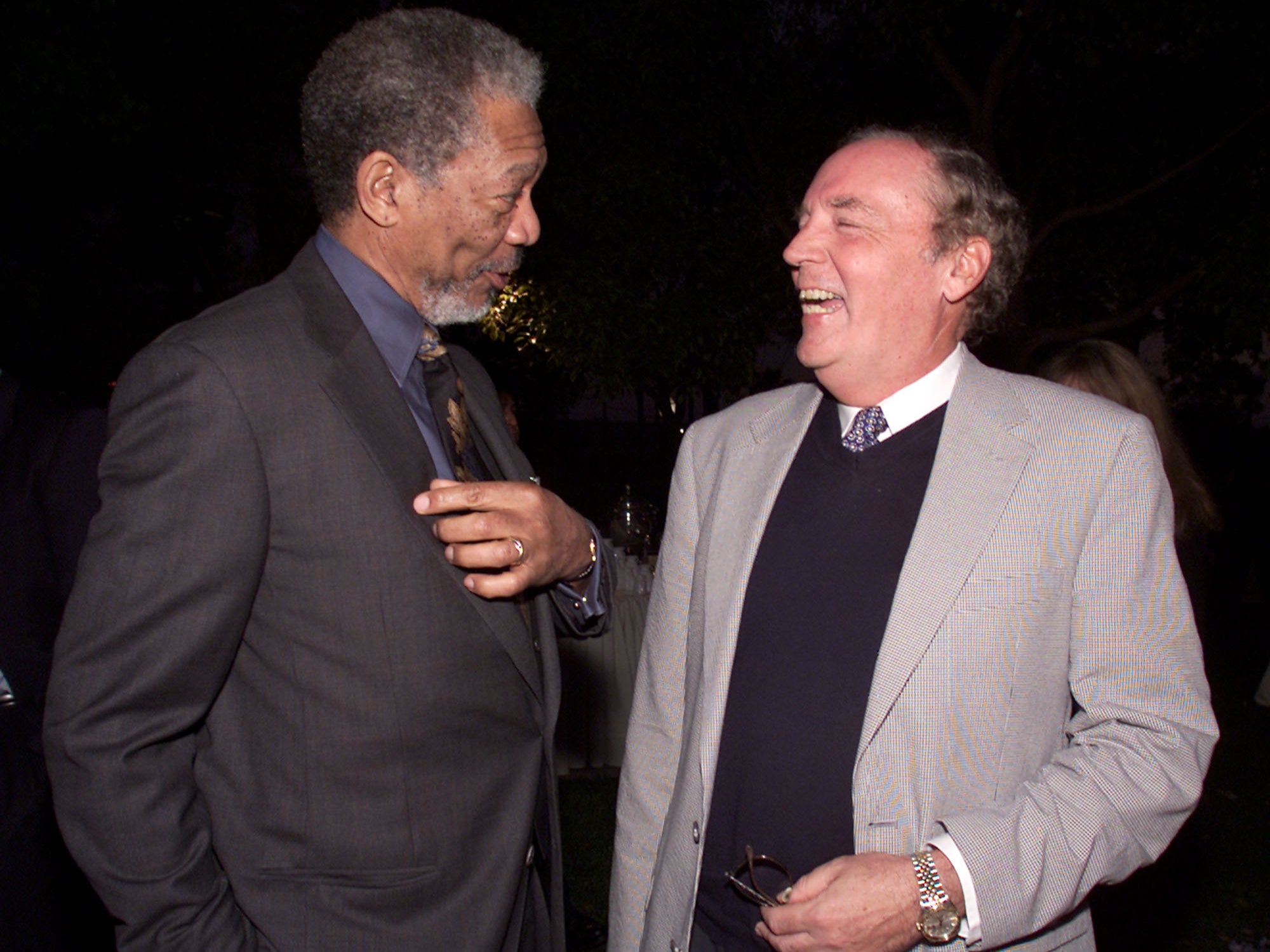 Alex Cross actor Morgan Freeman with Patterson at the LA premiere of ‘Along Came A Spider’ in 2001