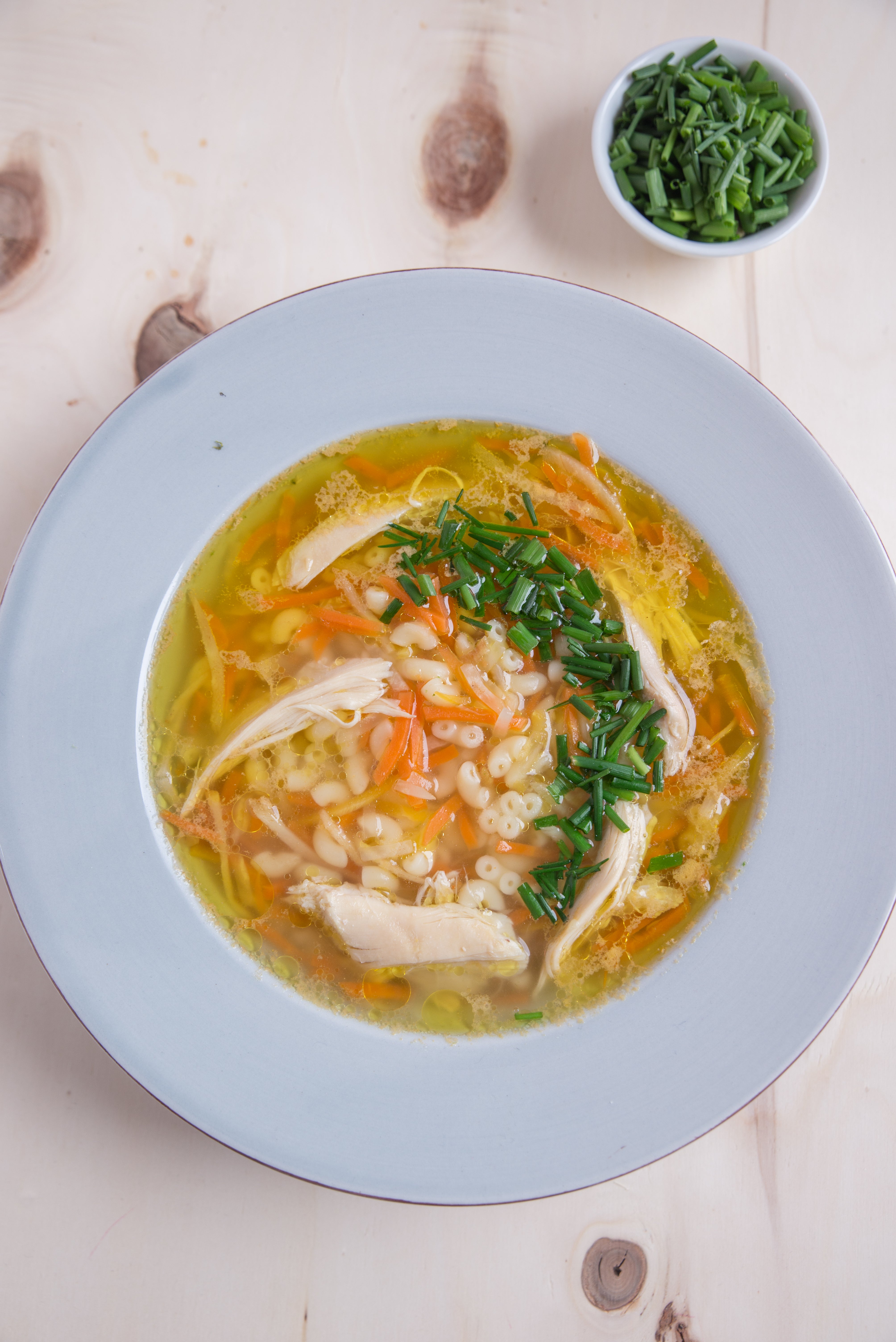 Sauteing chicken mince create a deeply complex base in this soup