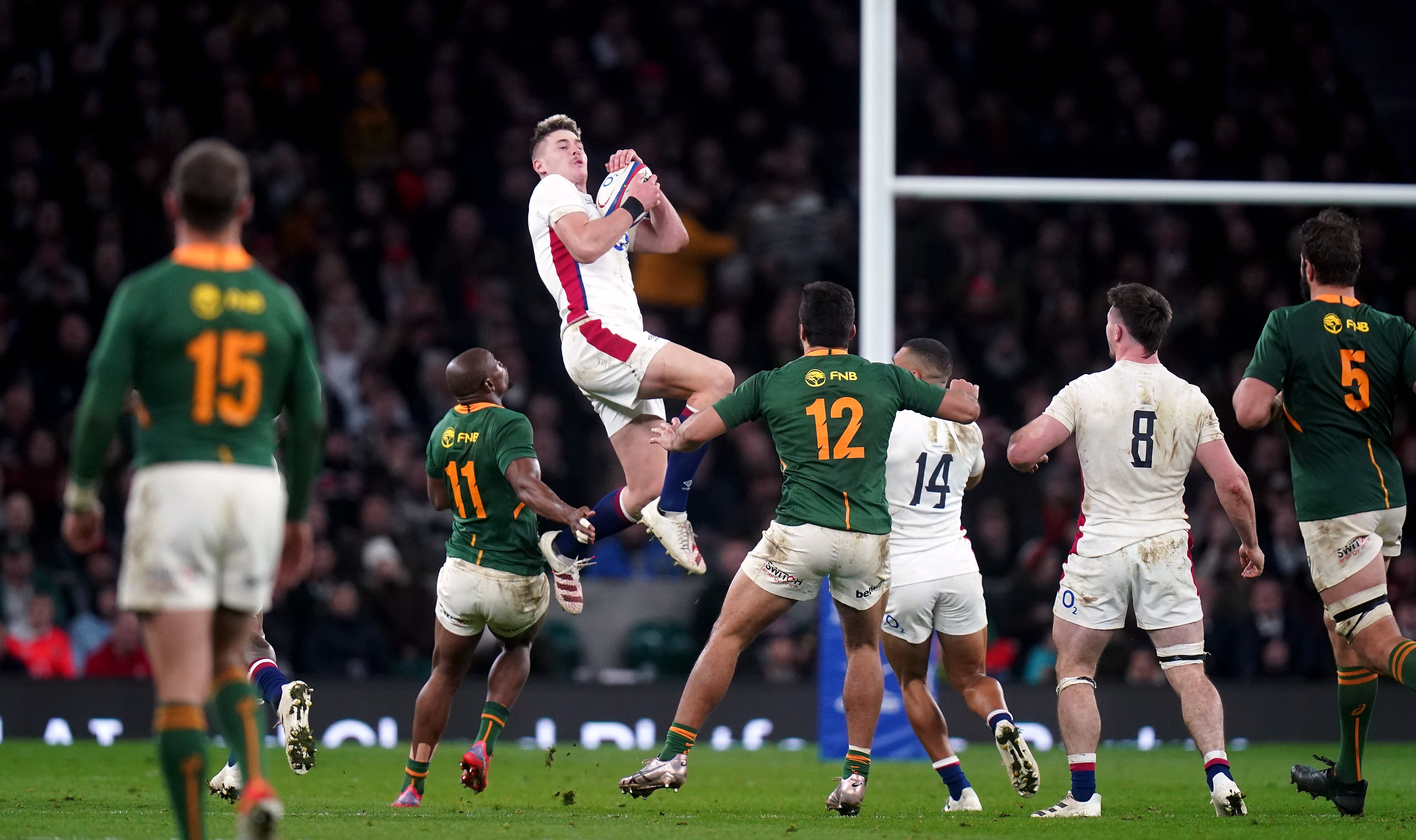 Freddie Steward was unbeatable in the air throughout a triumphant autumn for England (Adam Davy/PA)