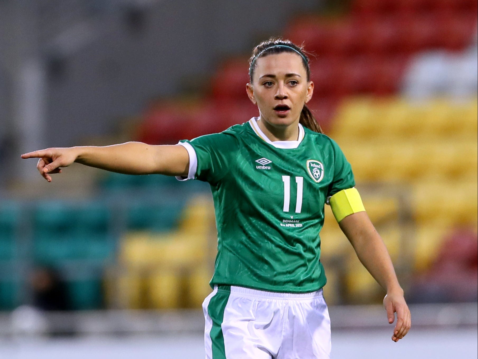 Katie McCabe in action for the Republic of Ireland, who are looking to secure qualification for a major tournament for the first time (Brian Lawless/PA).