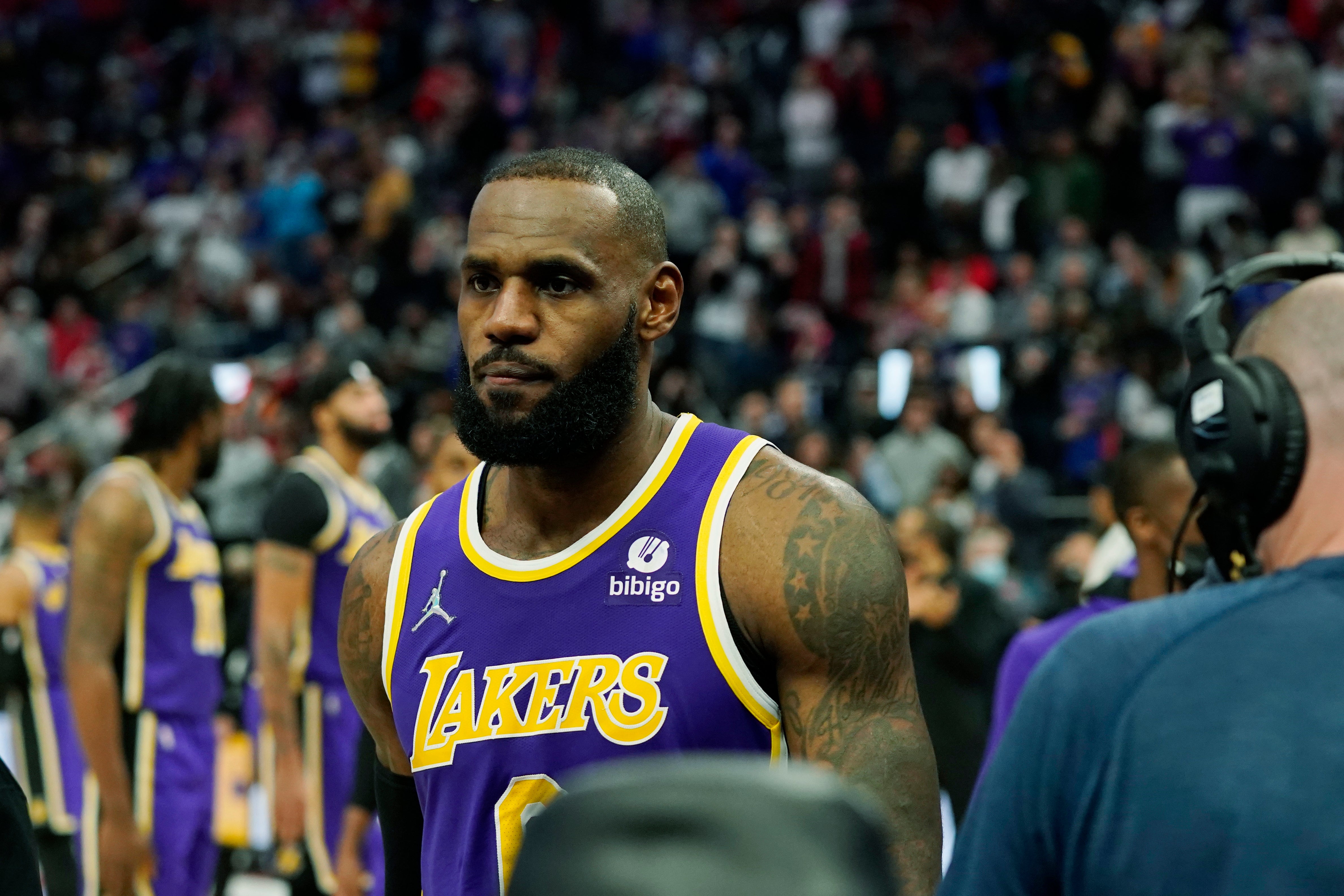 Los Angeles Lakers forward LeBron James was ejected (Carlos Osorio/AP)