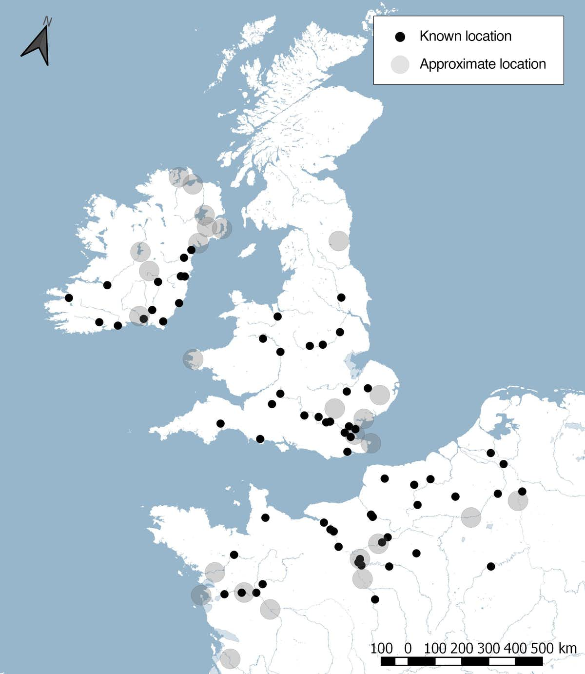 A map of Viking encampments