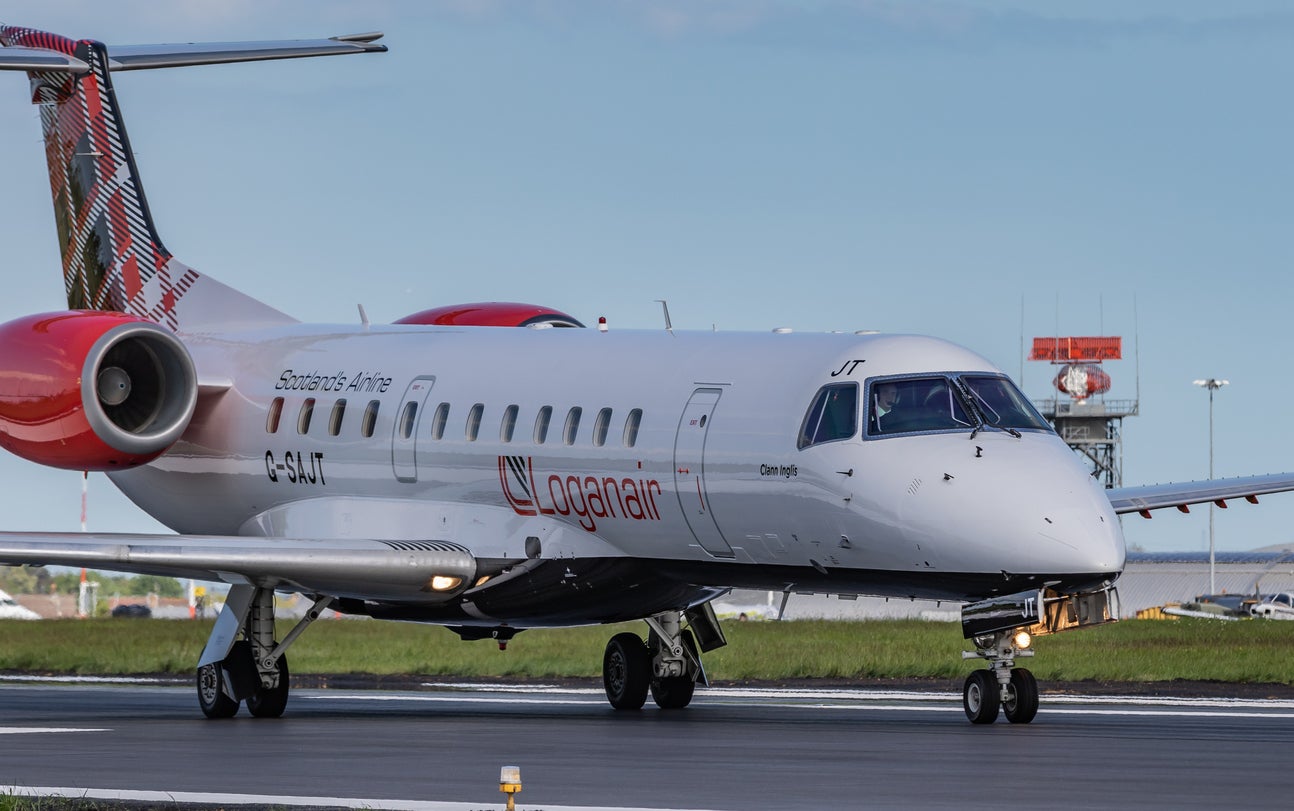 A Loganair plane at London Southend airport