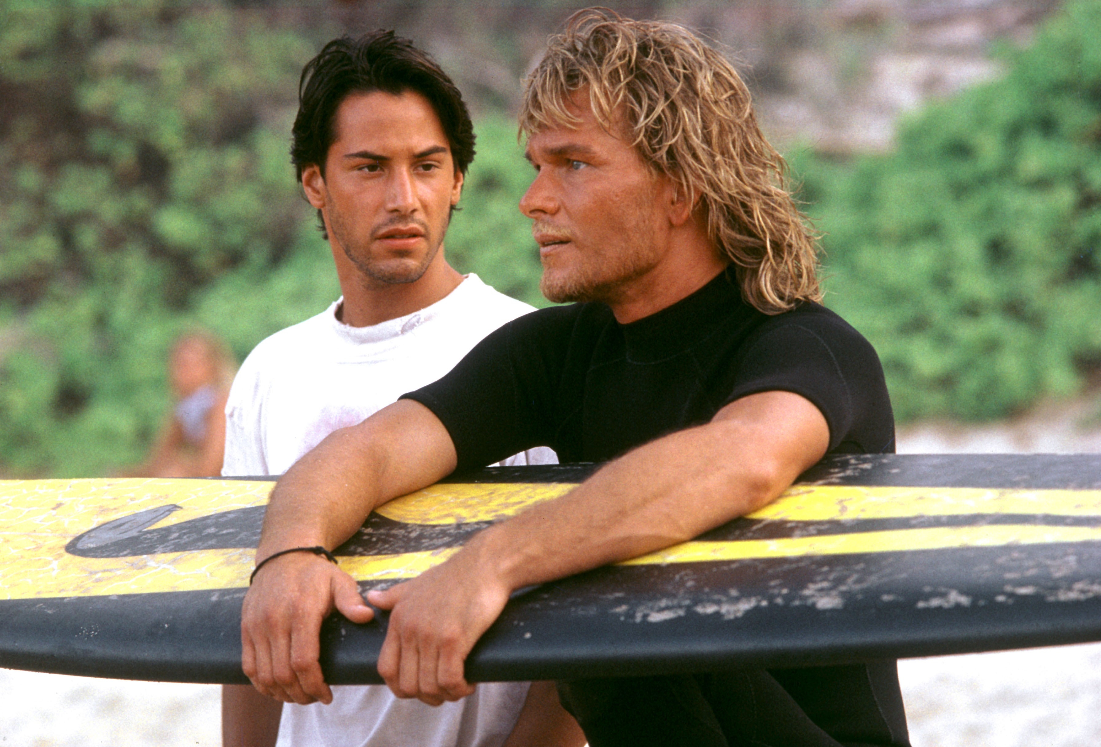 Reeves and Patrick Swayze in Bigelow’s ‘Point Break’