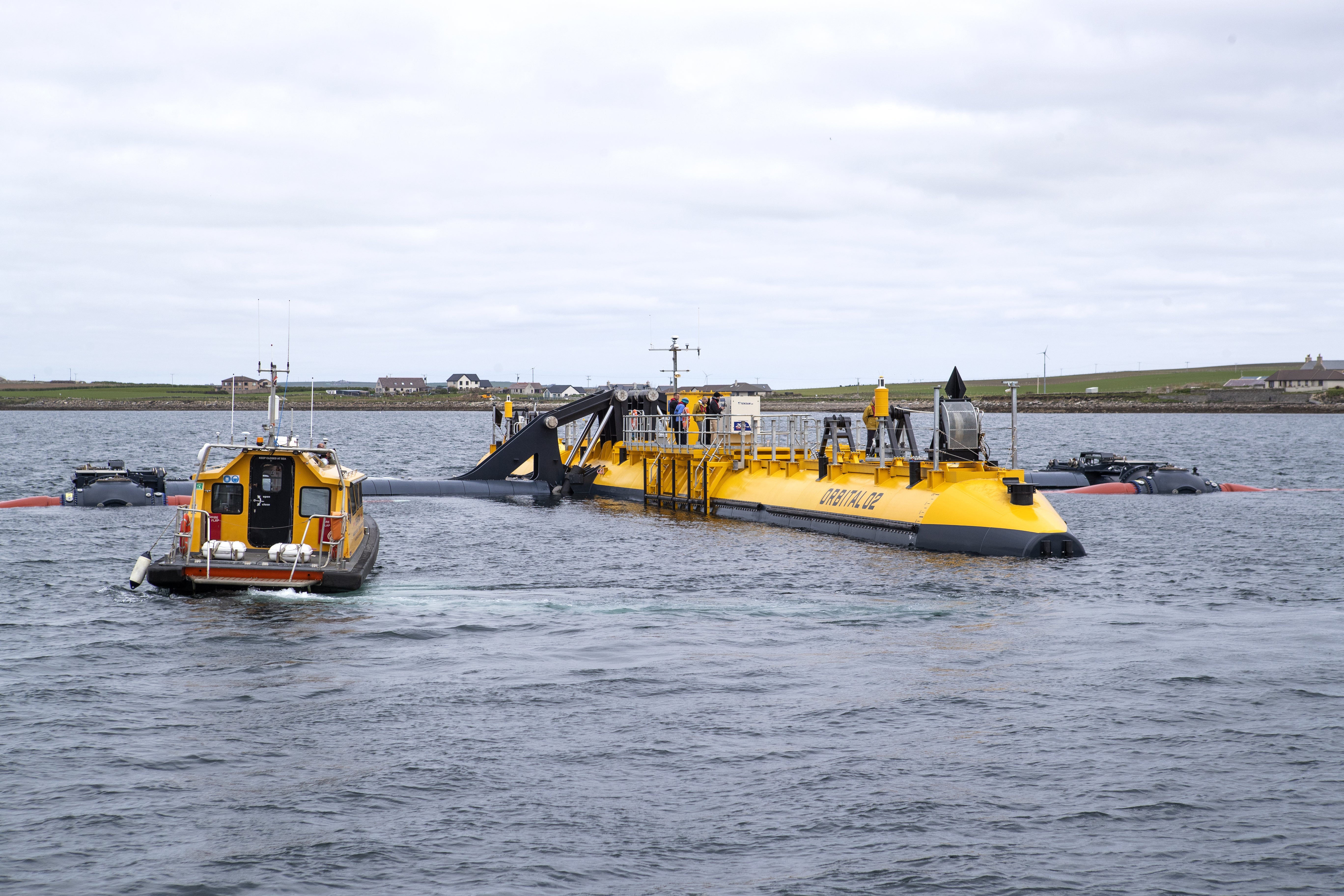 The Orbital tidal energy turbine at the European Marine Energy Centre, Orkney (Jane Barlow/PA)