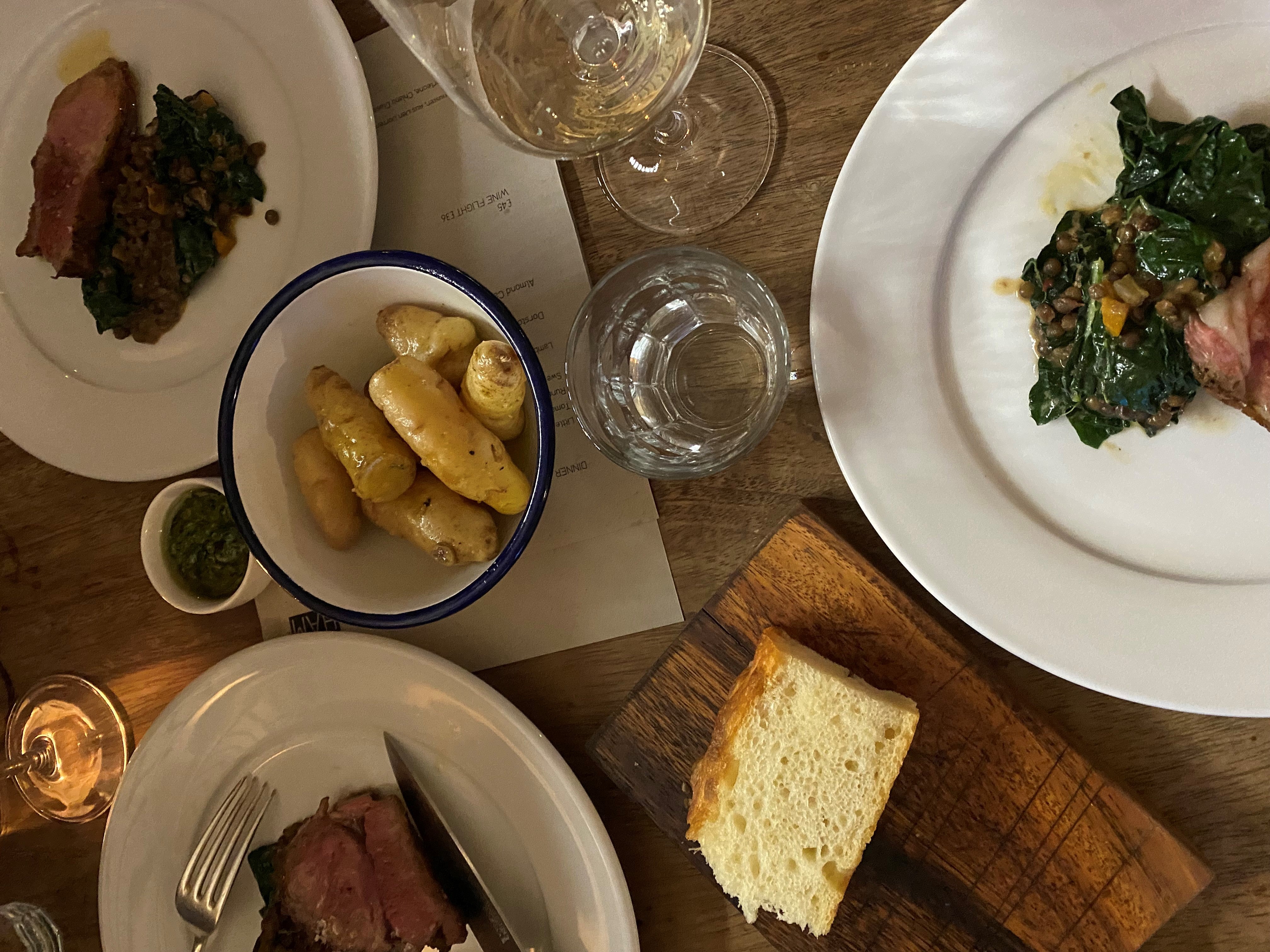 Brick-like slabs of foccacia, served without so much as a whisper of butter