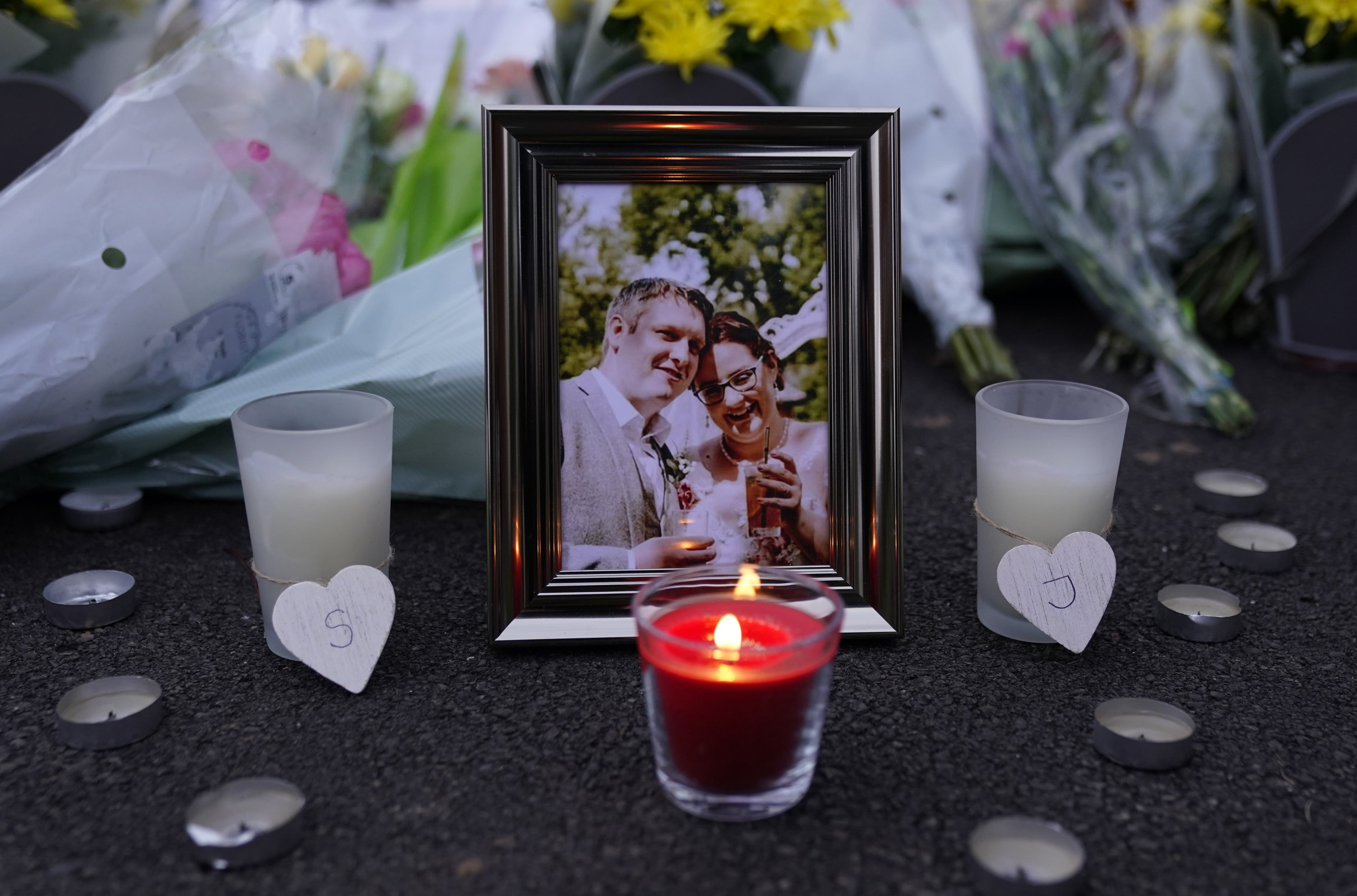 Tributes left near the scene at Dragon Rise in Norton Fitzwarren for Jennifer and Stephen Chapple