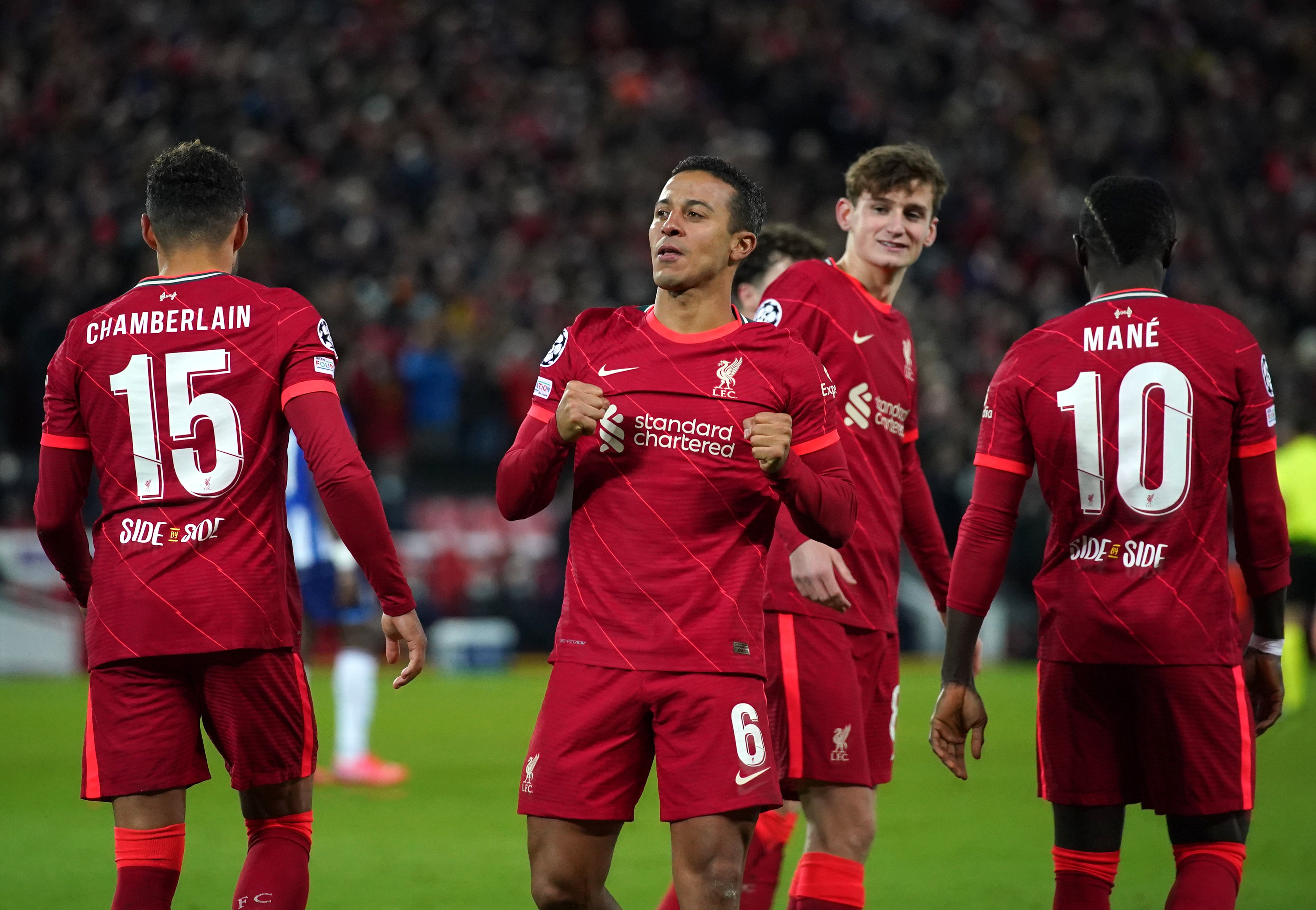 Liverpool midfielder Thiago Alcantara scored a brilliant goal against Porto (Peter Byrne/PA)