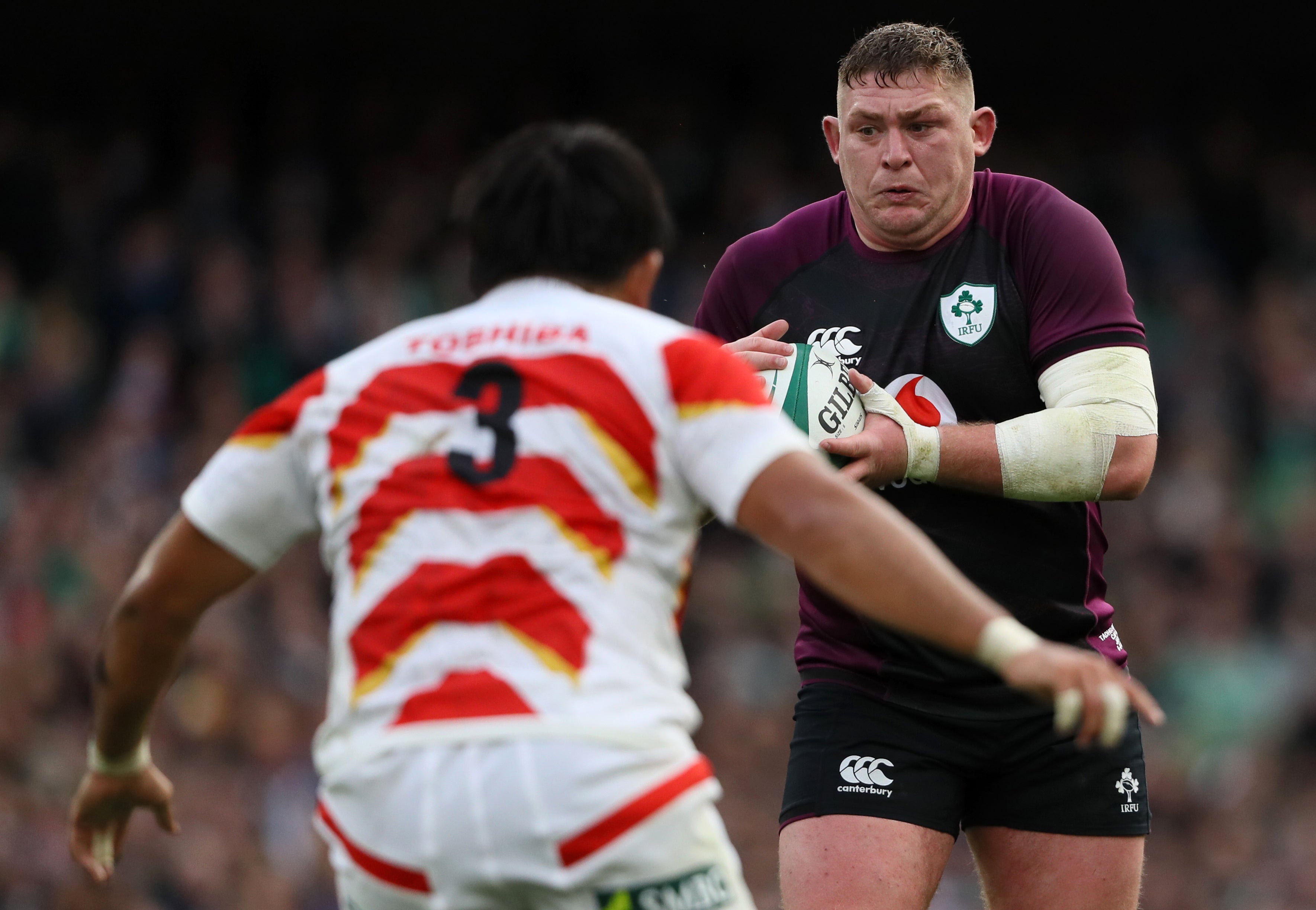 Tadhg Furlong won his 50th Ireland cap against Japan earlier this month (Brian Lawless/PA)