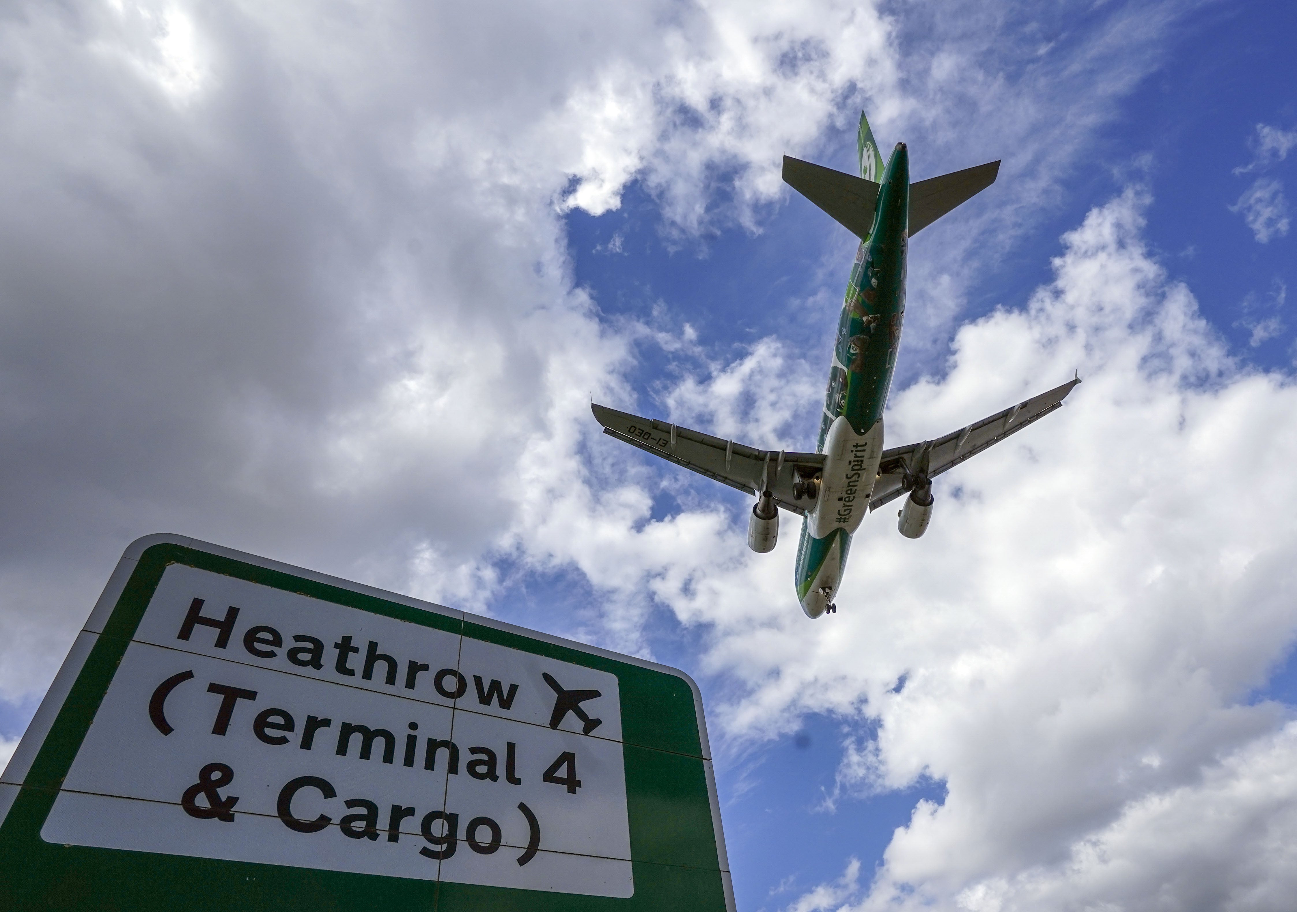 UK air travel remains more than 50% below pre-pandemic levels, new figures show (Steve Parsons/PA)