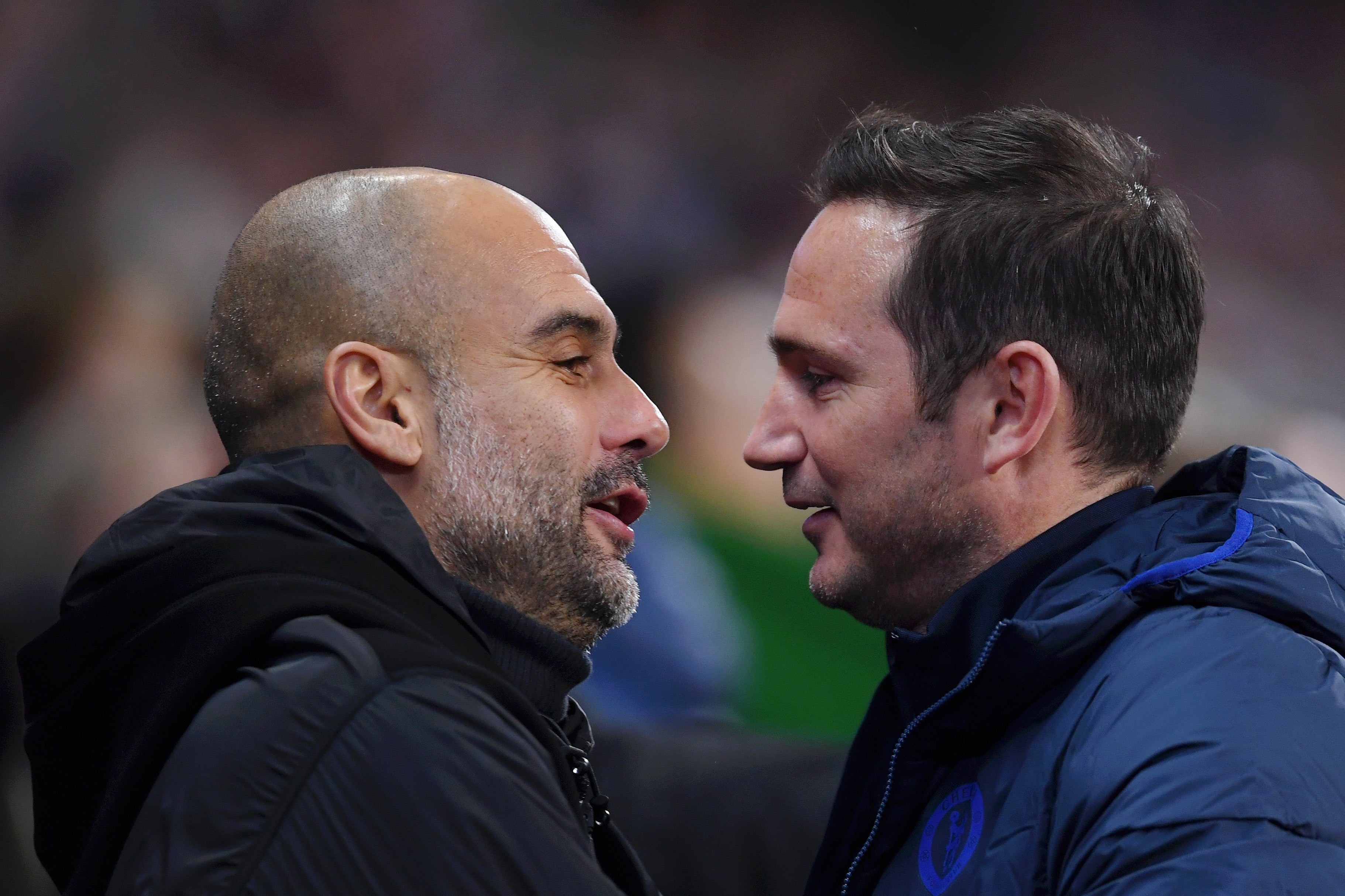 Frank Lampard embraces Pep Guardiola