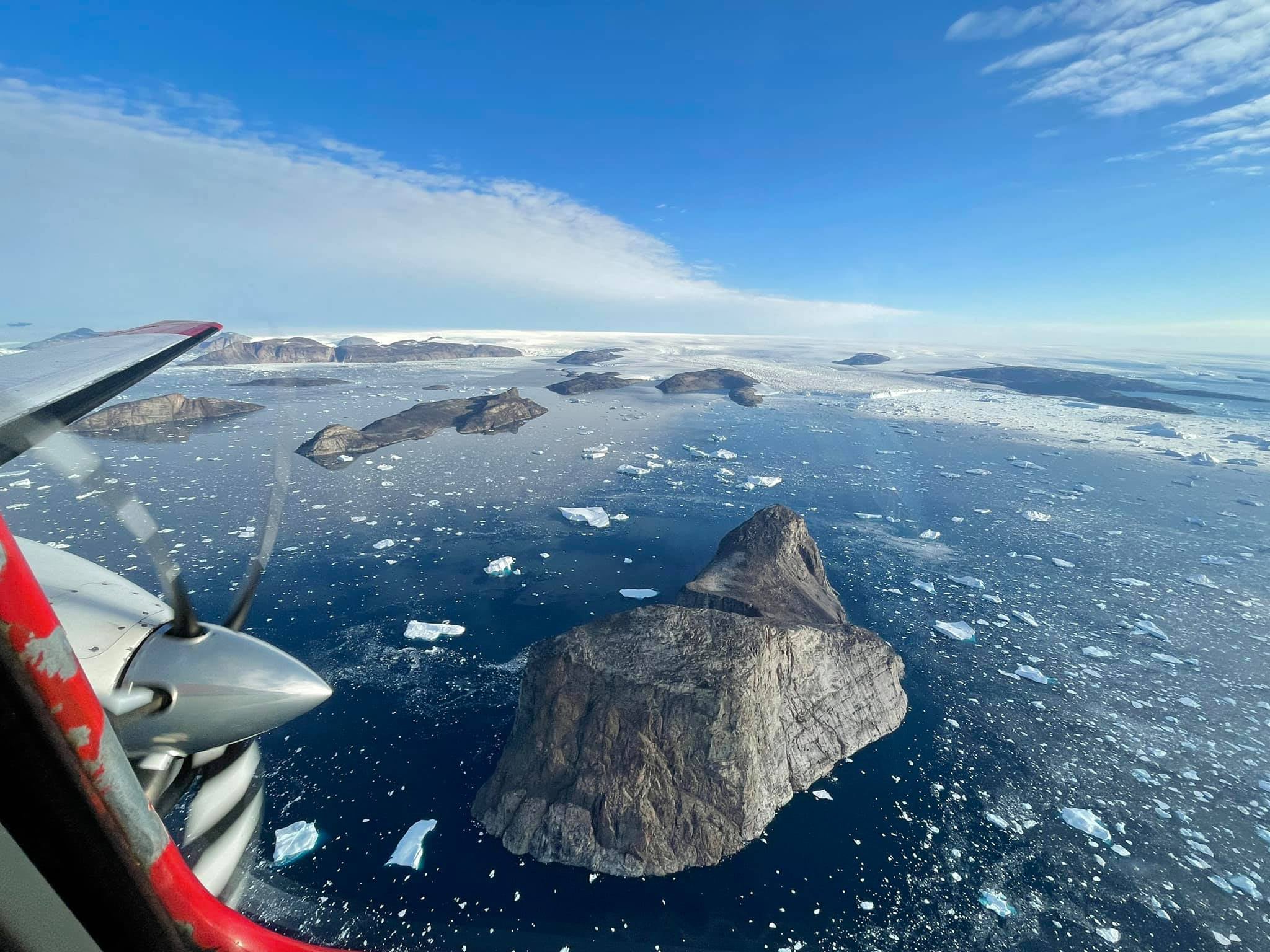 Greenland’s melting ice sheet pictured from above