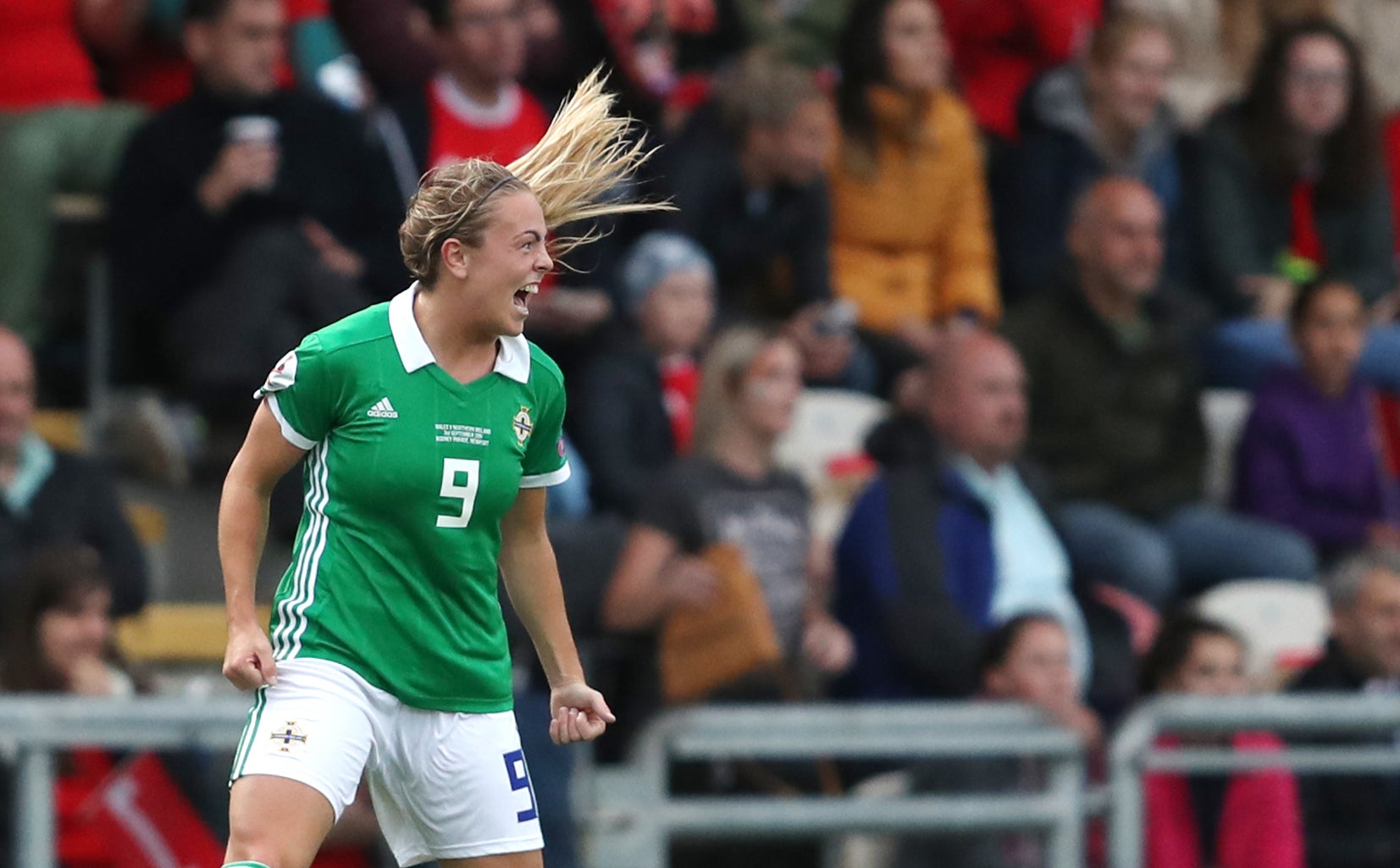 Simone Magill celebrates for Northern Ireland (David Davies/PA)