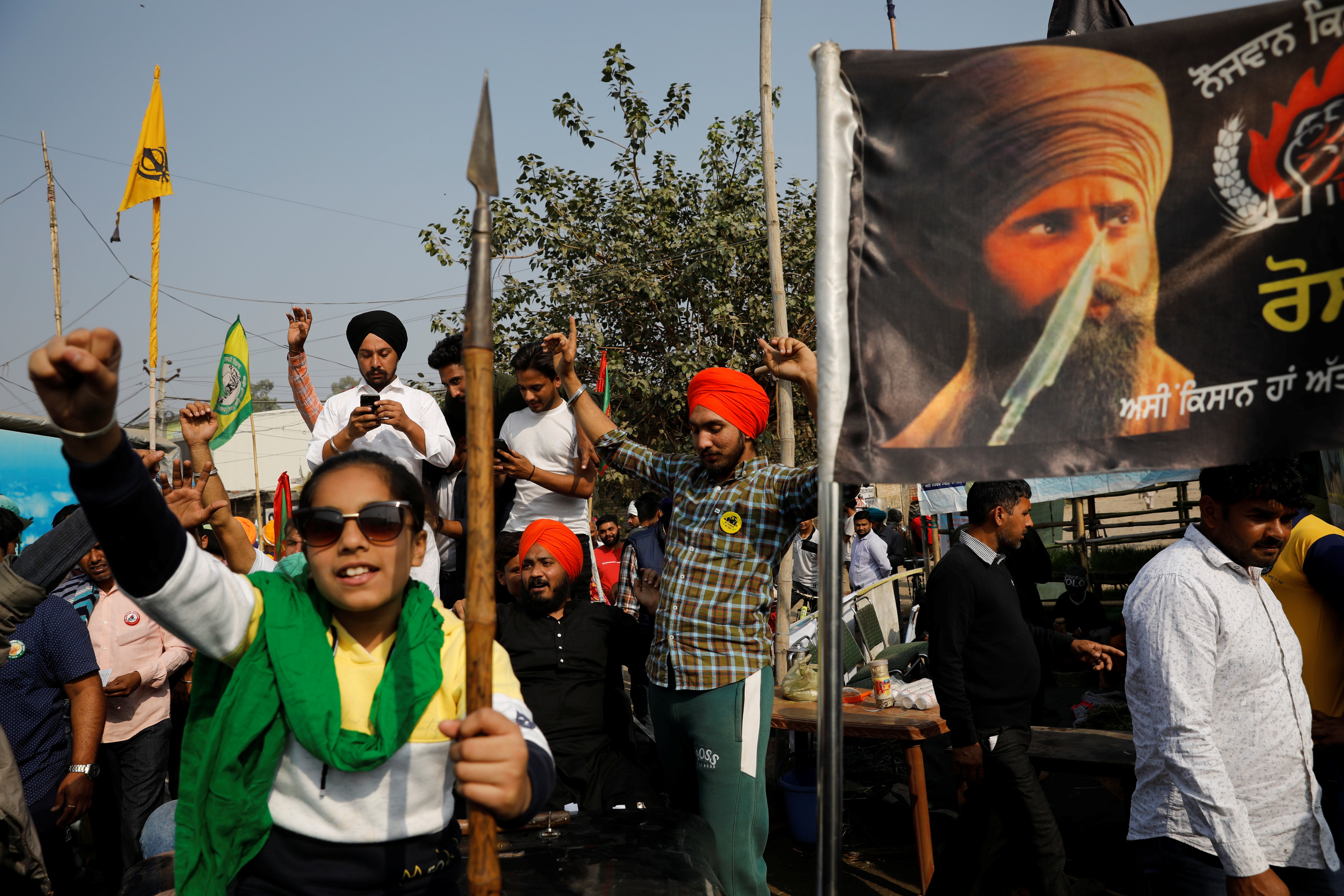 Farmers gather to mark the first anniversary of their protests at the Singhu border