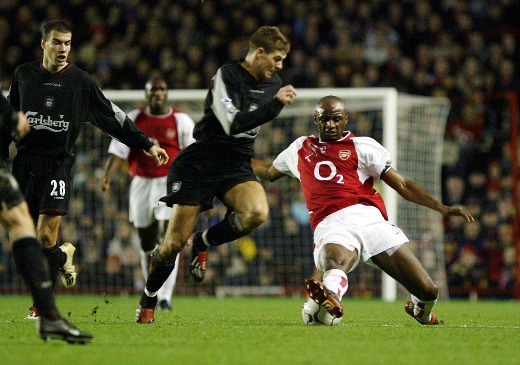 Patrick Vieira and Steven Gerrard had numerous battles during their time at Arsenal and Liverpool respectively (Nick Potts/PA)