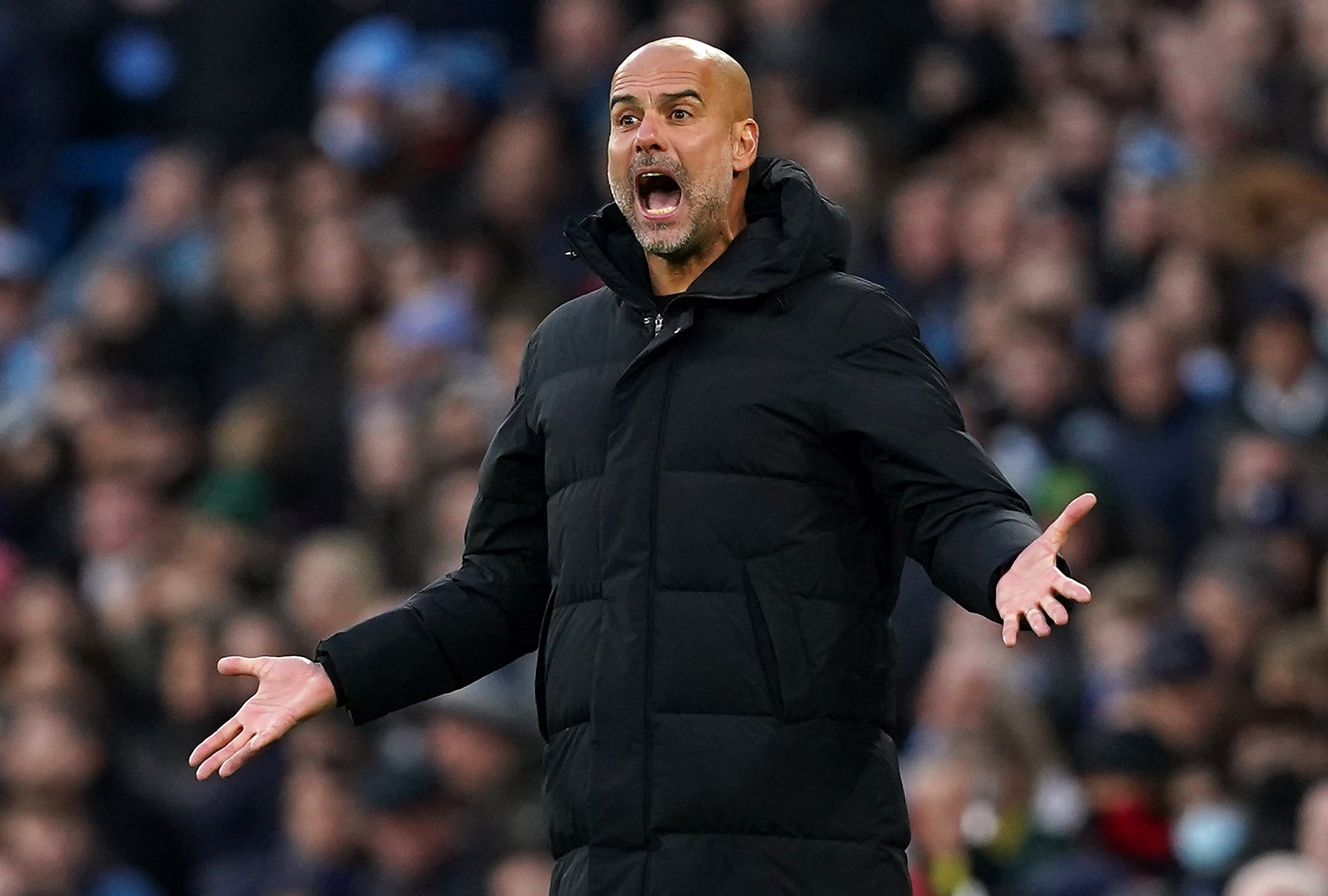 Pep Guardiola is preparing for a tough afternoon against West Ham (Martin Rickett/PA)