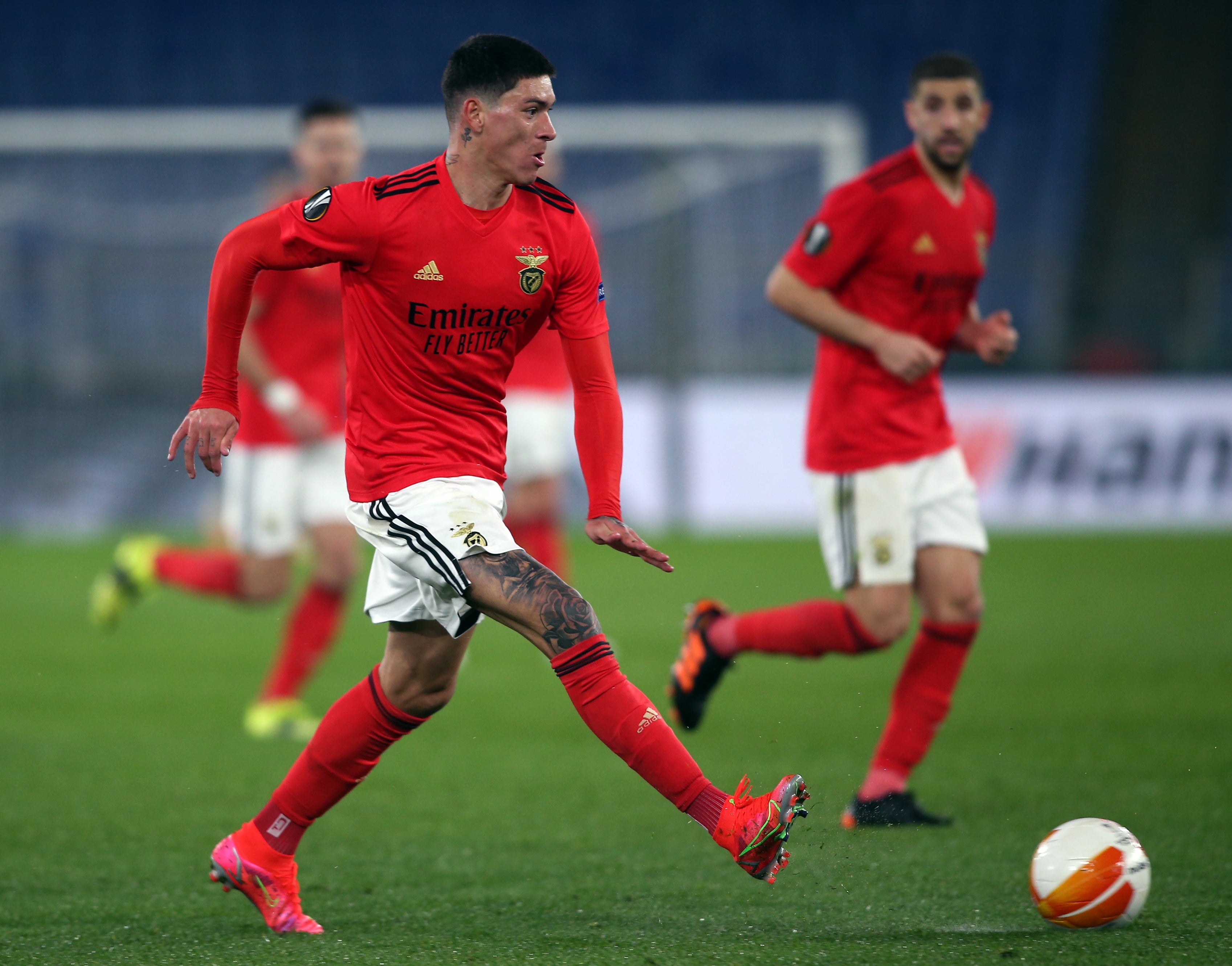 Darwin Nunez racked up the goals as Belenenses were forced to field a team of just nine players (Marco Iacobucci/PA)