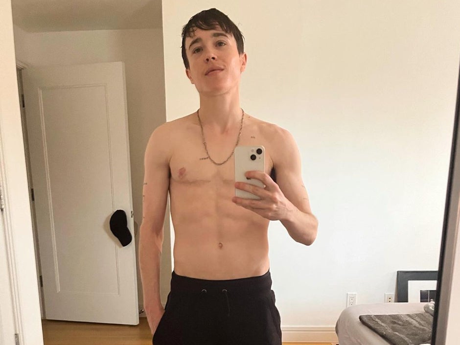 Elliot Page praised by fans for topless selfie after surgery
