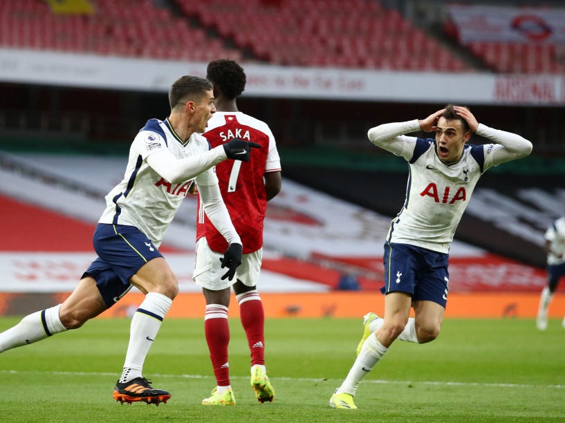 Former Spurs player Erik Lamela’s goal against Arsenal is among those on the shortlist