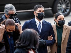 Jussie Smollett arrives at court for trial of alleged fake attack