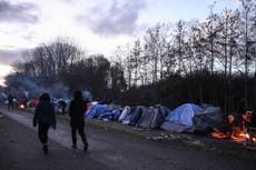 French police pull down migrants’ campsite in Dunkirk, a week after Channel tragedy