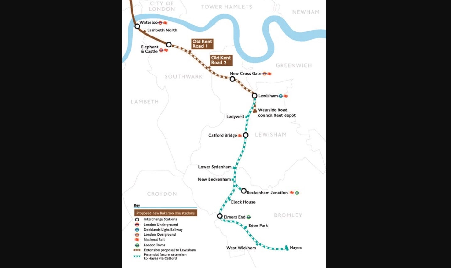 The proposed extension to the Bakerloo line