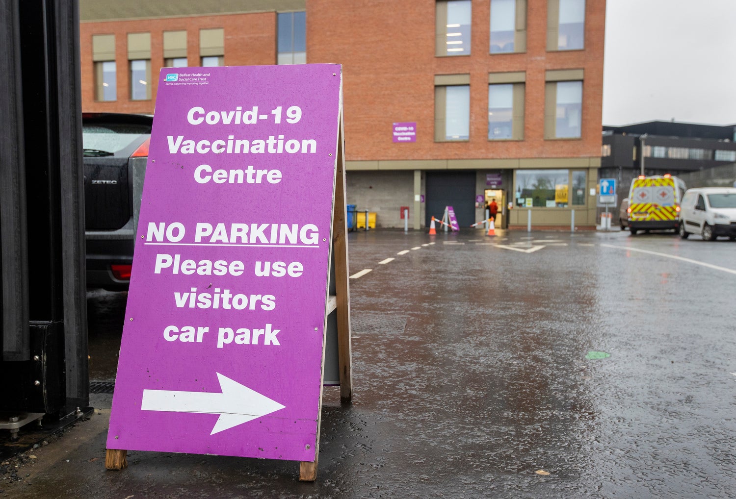 Belfast Health and Social Care Trust Covid-19 Vaccination Centre at Belfast’s Royal Victoria Hospital (Liam McBurney/PA)