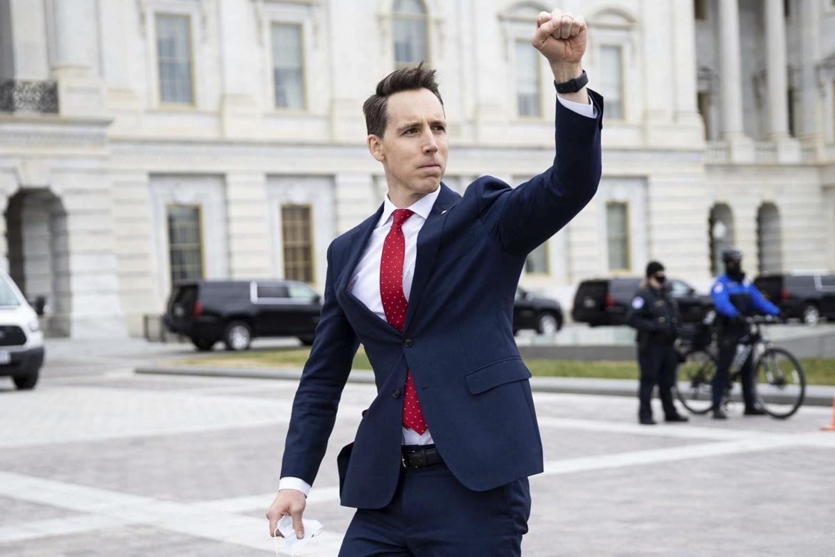 Politico accused Josh Hawley of copyright infringement by using this photo on campaign materials