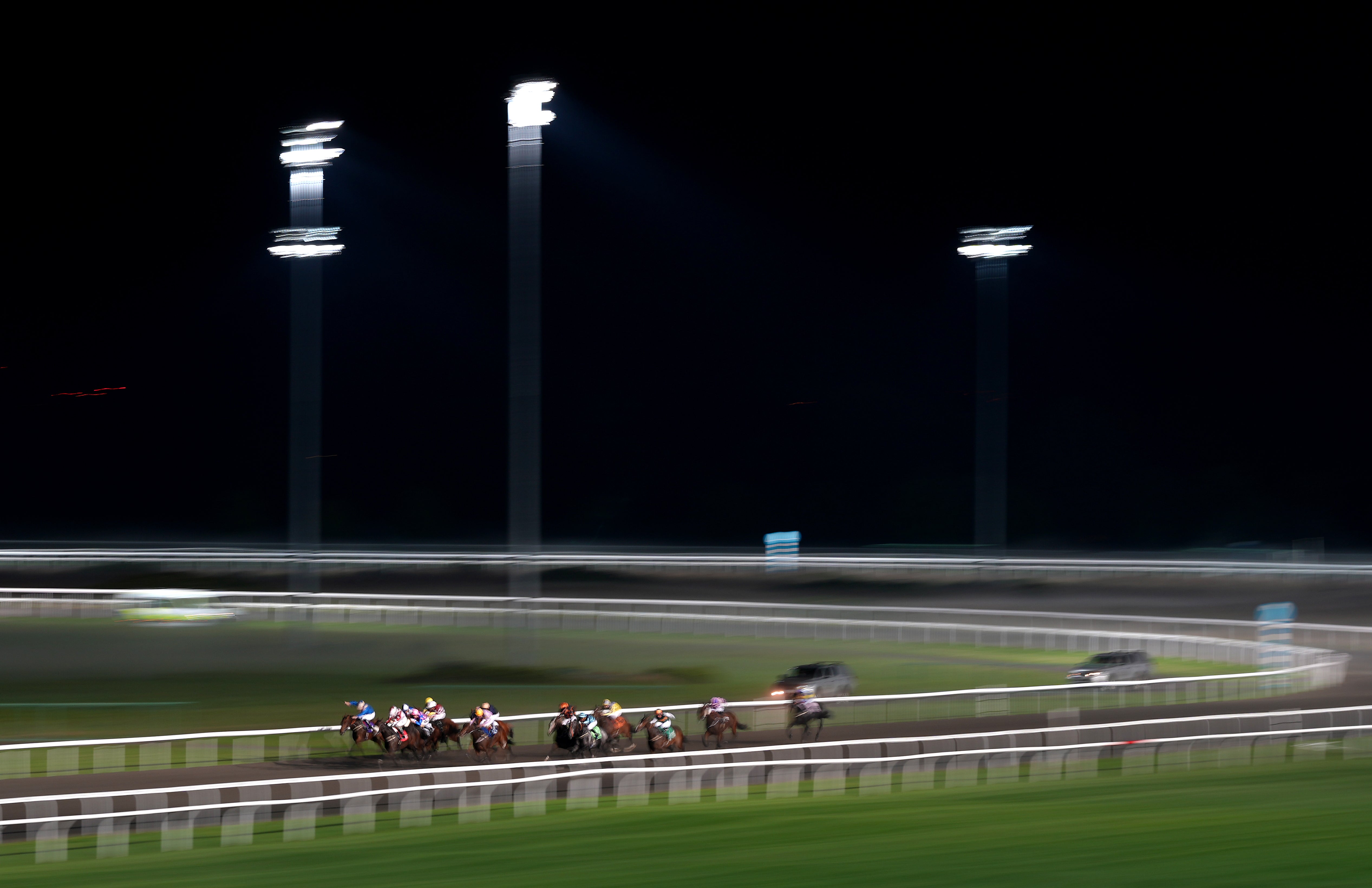 A race at Kempton Park racecourse in Surrey in October 2021 (John Walton/PA)