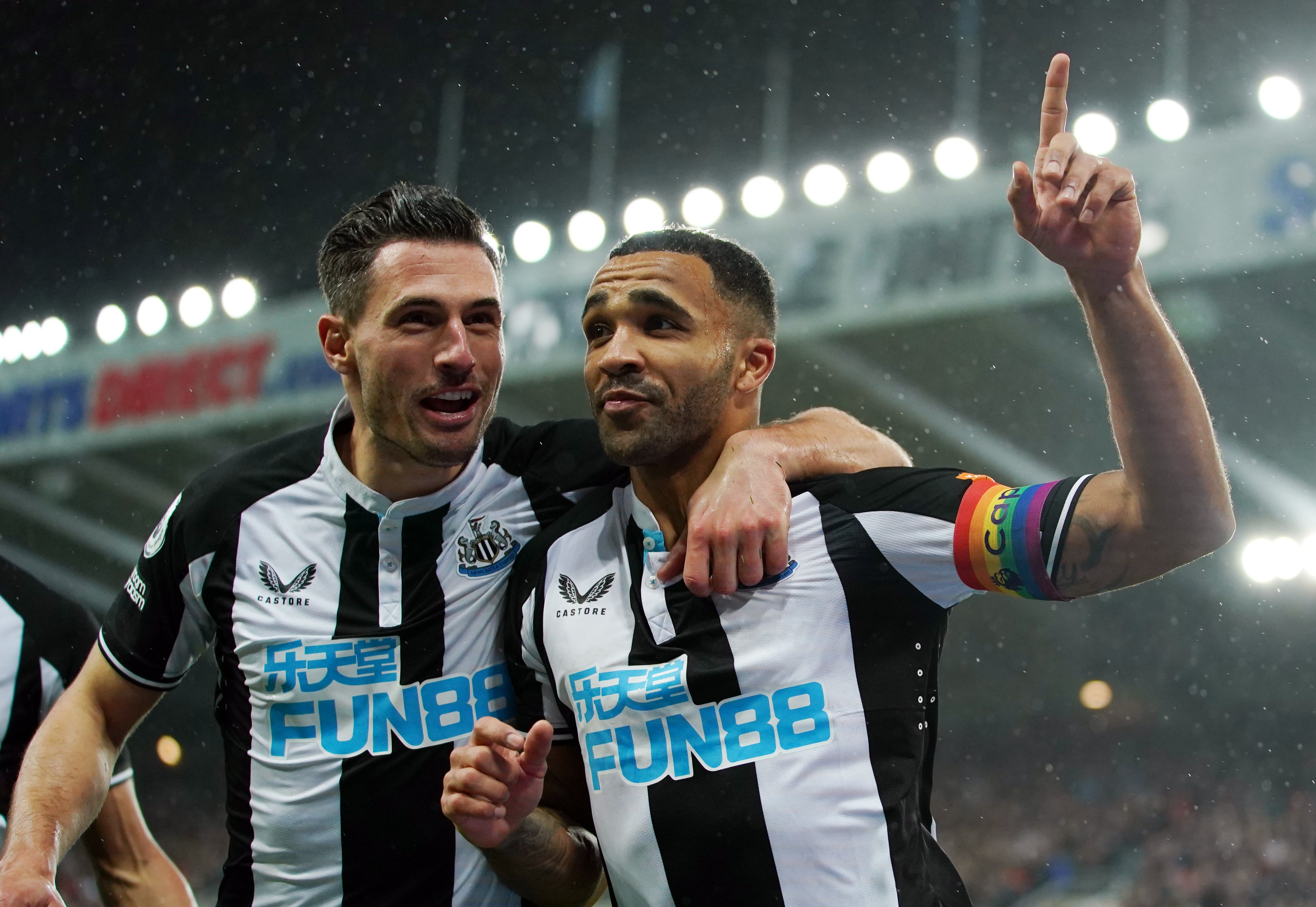 Callum Wilson celebrates scoring from the spot (Mike Egerton/PA)