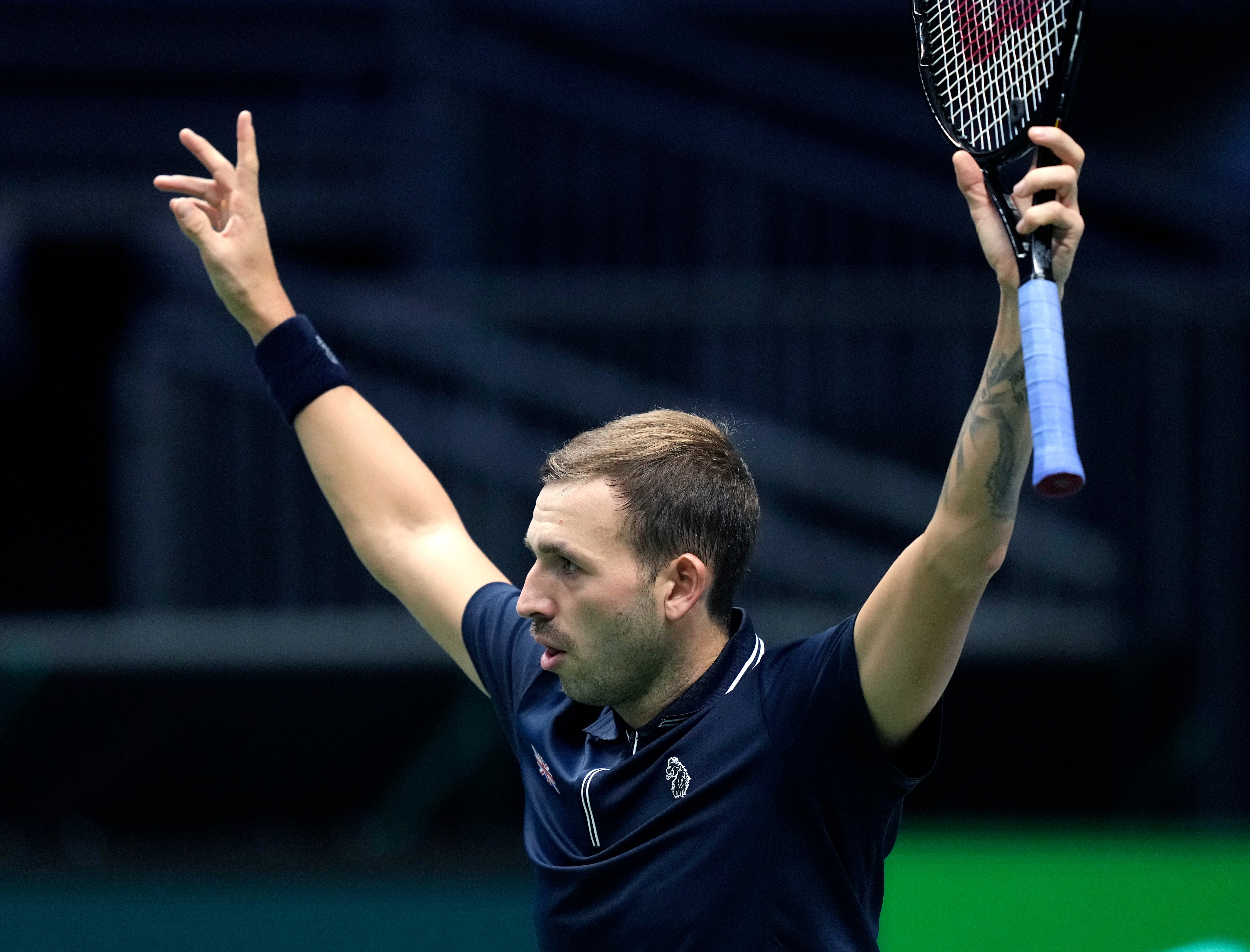 Dan Evans’ victory over Peter Gojowczyk was ultimately in vain (Michael Probst/AP)