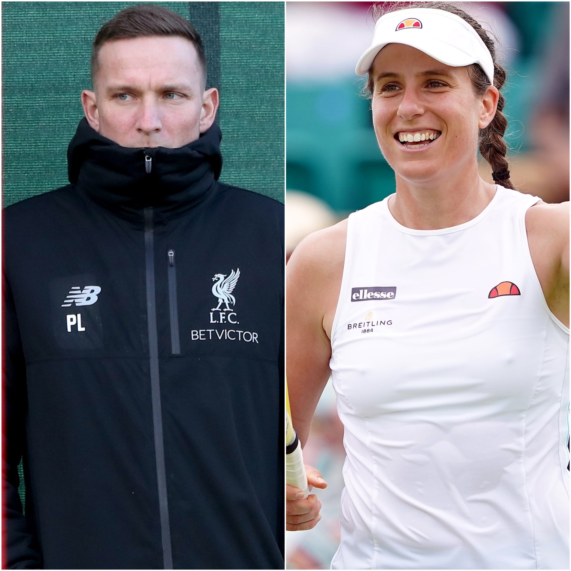 Pep Lijnders and Johanna Konta (Nick Potts/Zac Goodwin/PA)