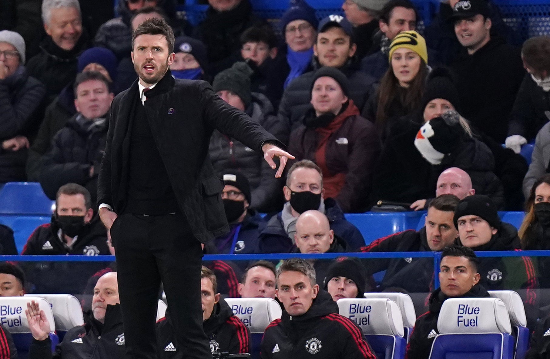 Carrick named Ronaldo on the bench at Stamford Bridge (Adam Davy/PA)