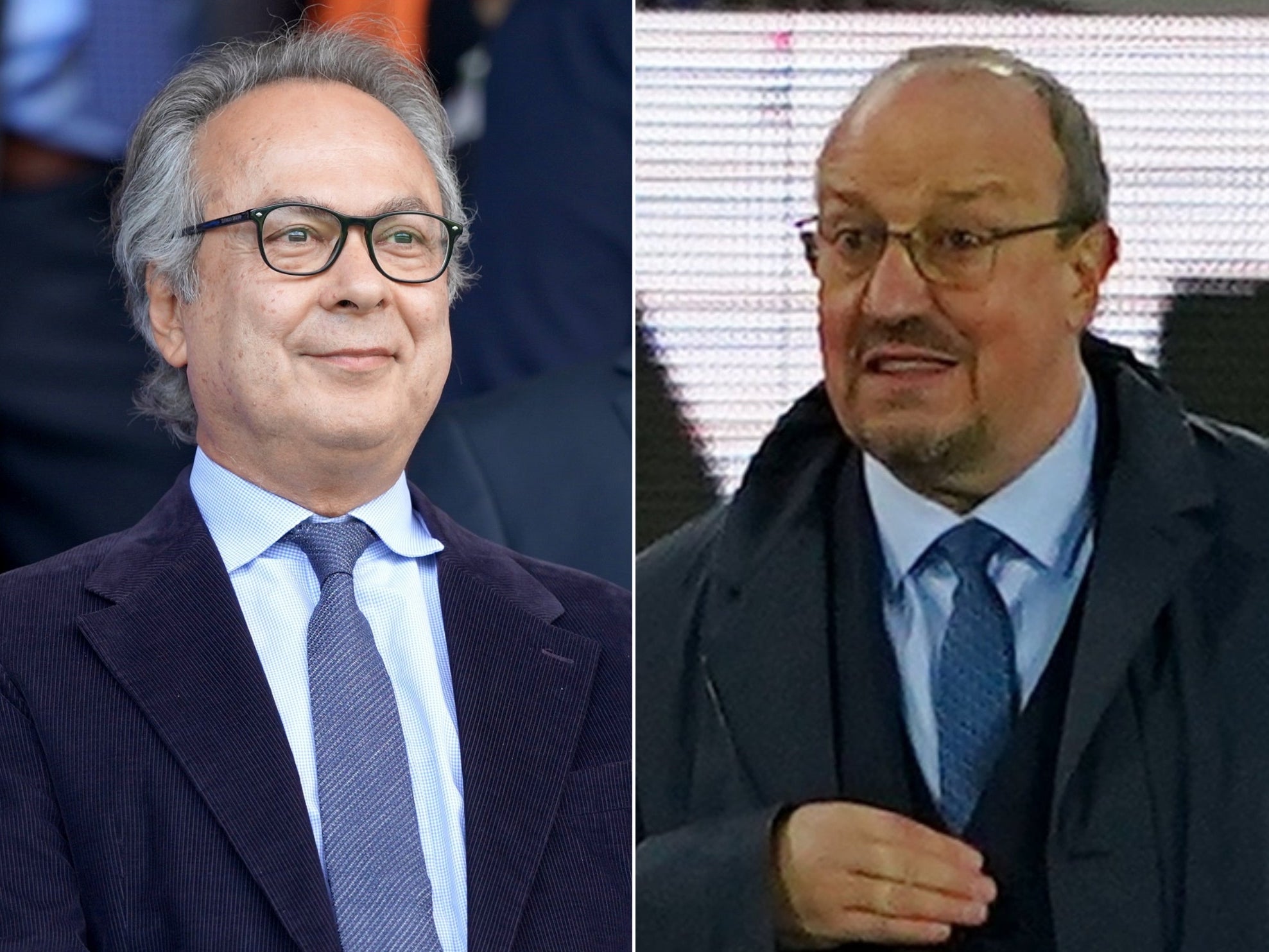 Farhad Moshiri (left) backs Rafael Benitez to steady the ship at Everton