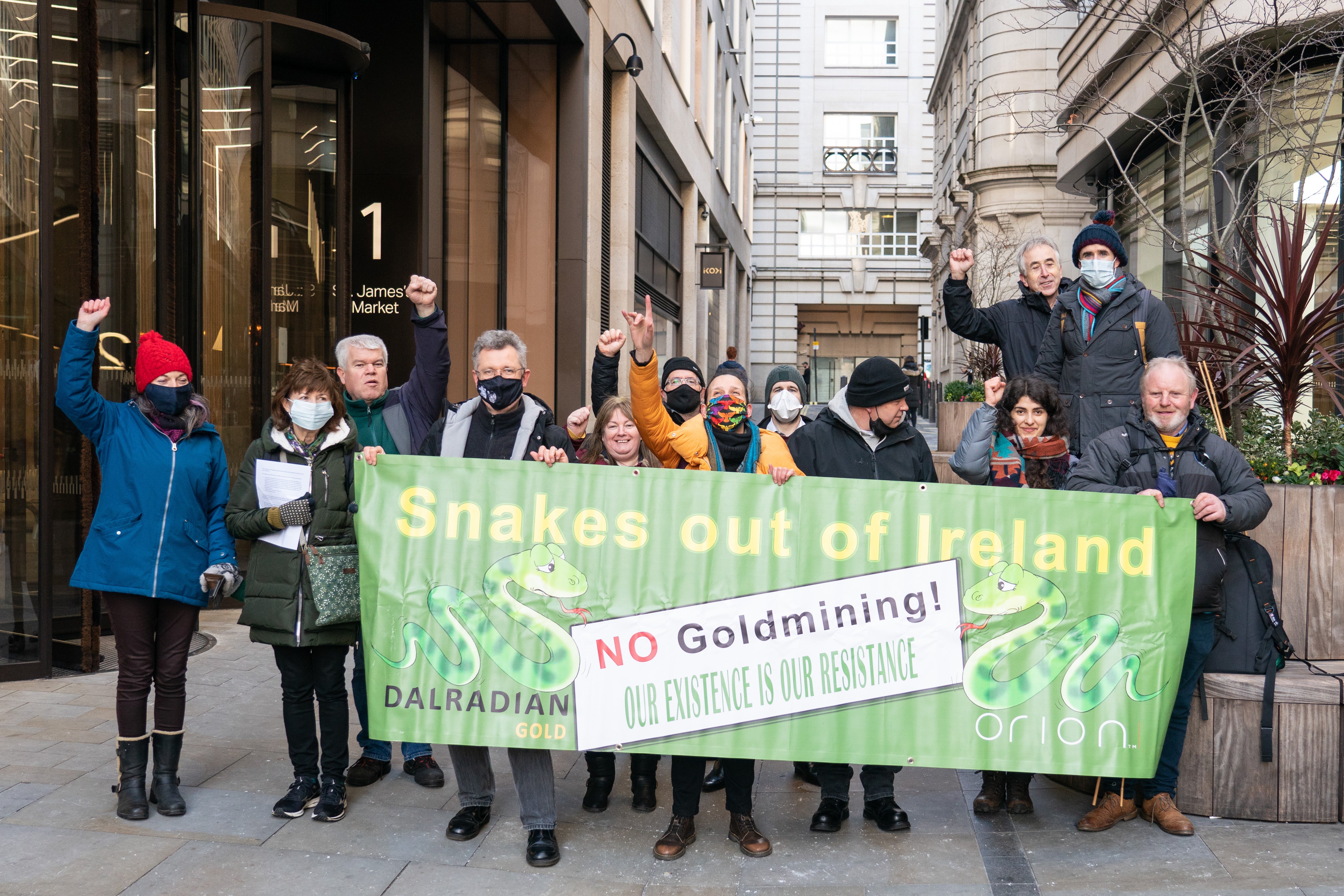 Demonstrators protest outside the Crown Estate Commission in central London (Dominic Lipinski/PA)