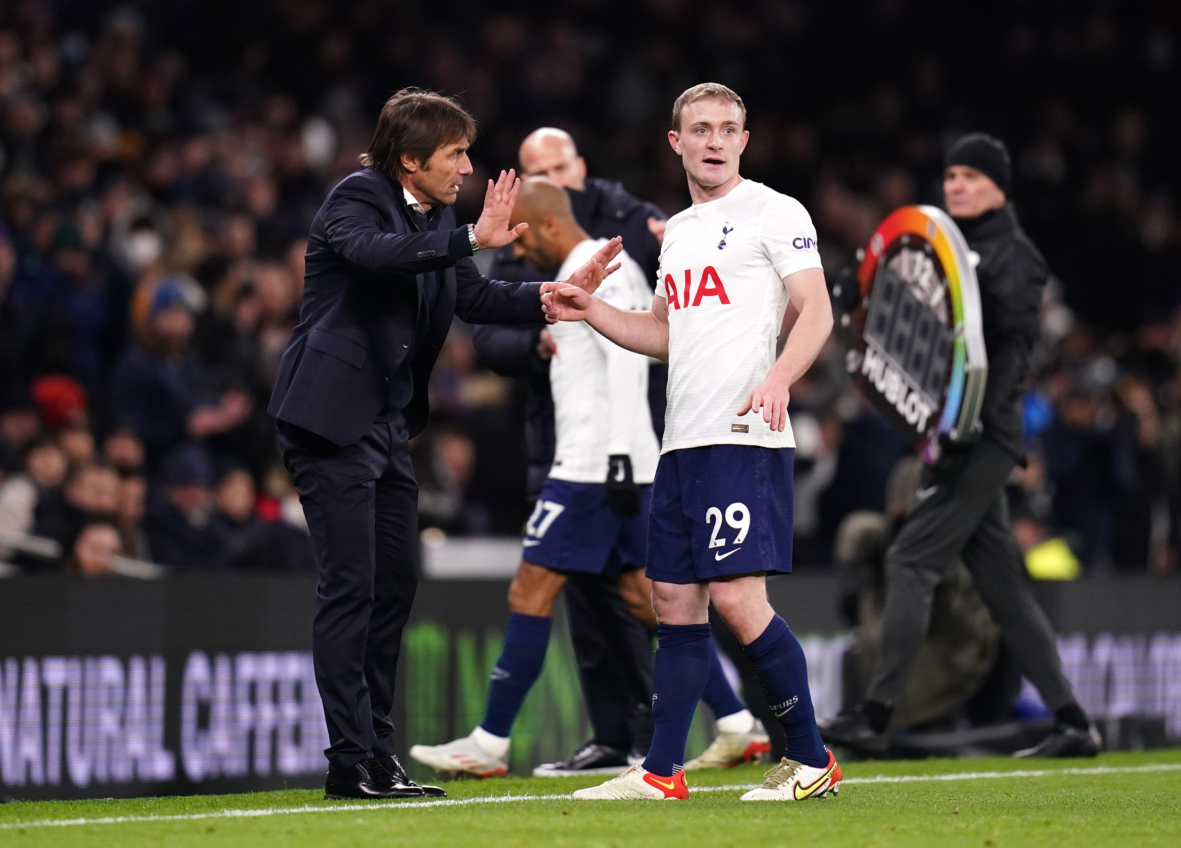 Antonio Conte has tipped Oliver Skipp to reach the top of the game (John Walton/PA)