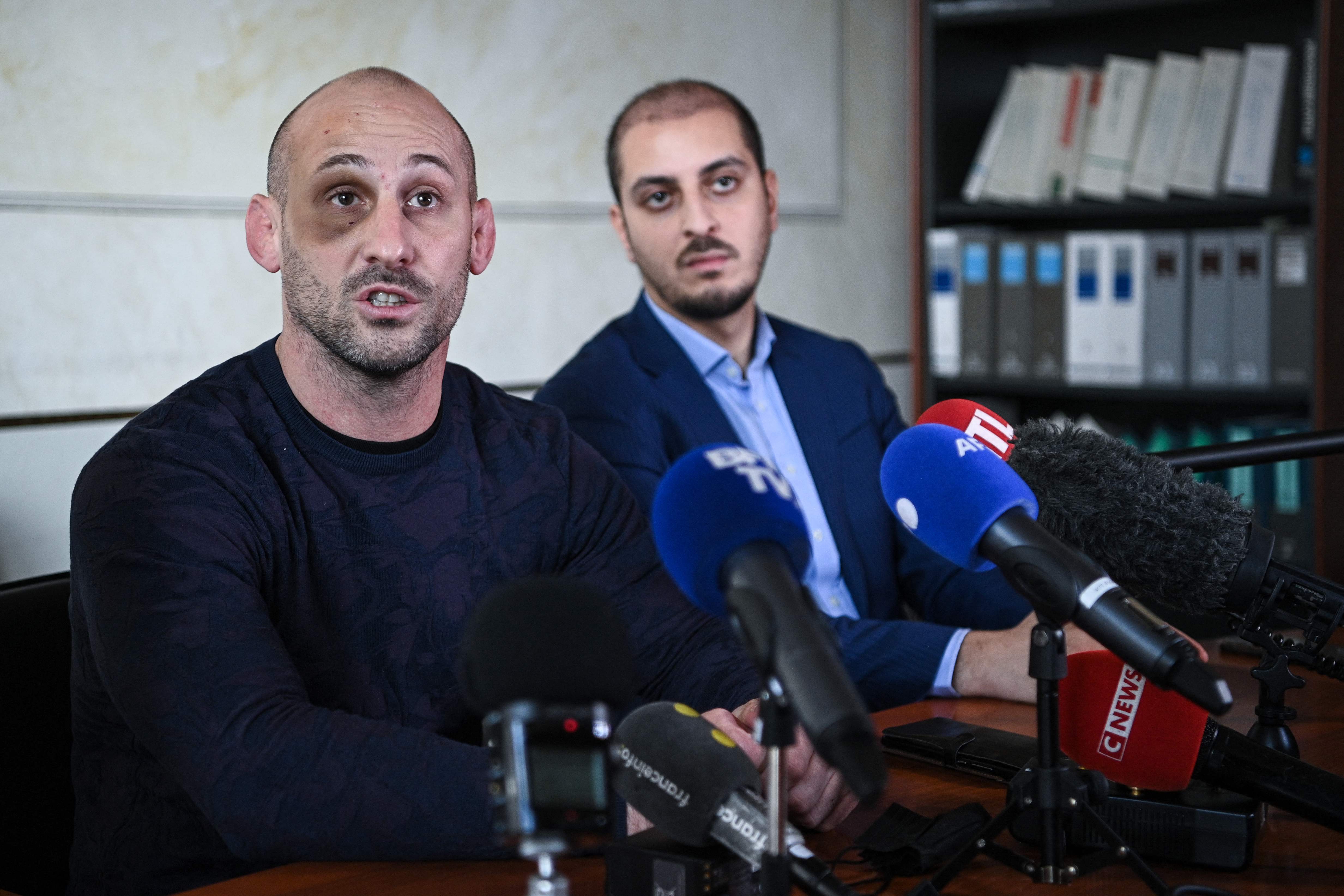 French judo coach Alain Schmitt, accused of assault, holds a press conference in Paris