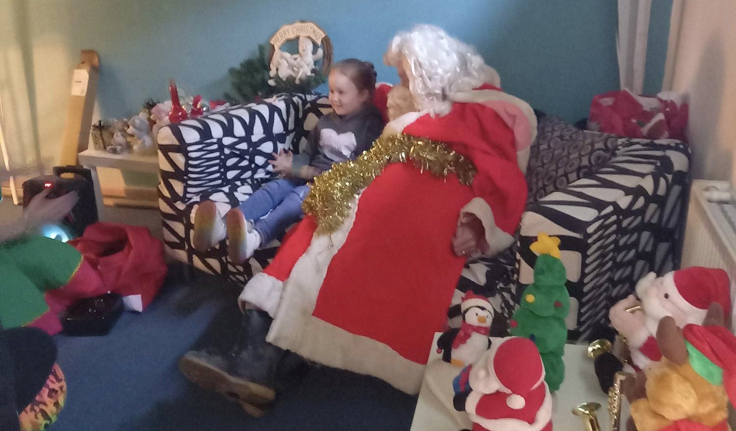 The father Christmas impersonator was smoking a cigarette in full view of children