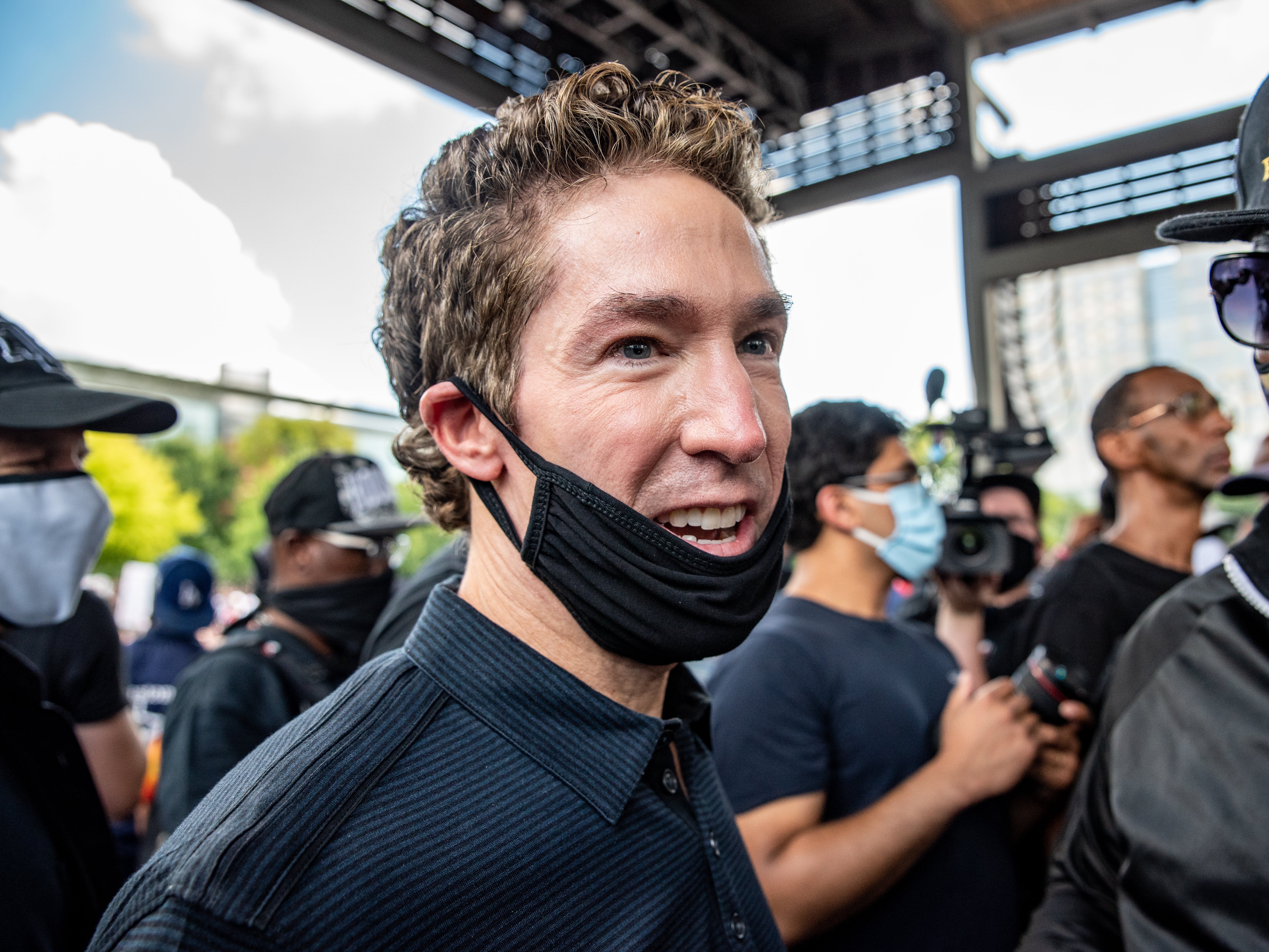 Pastor Joel Osteen has not reacted to the protest