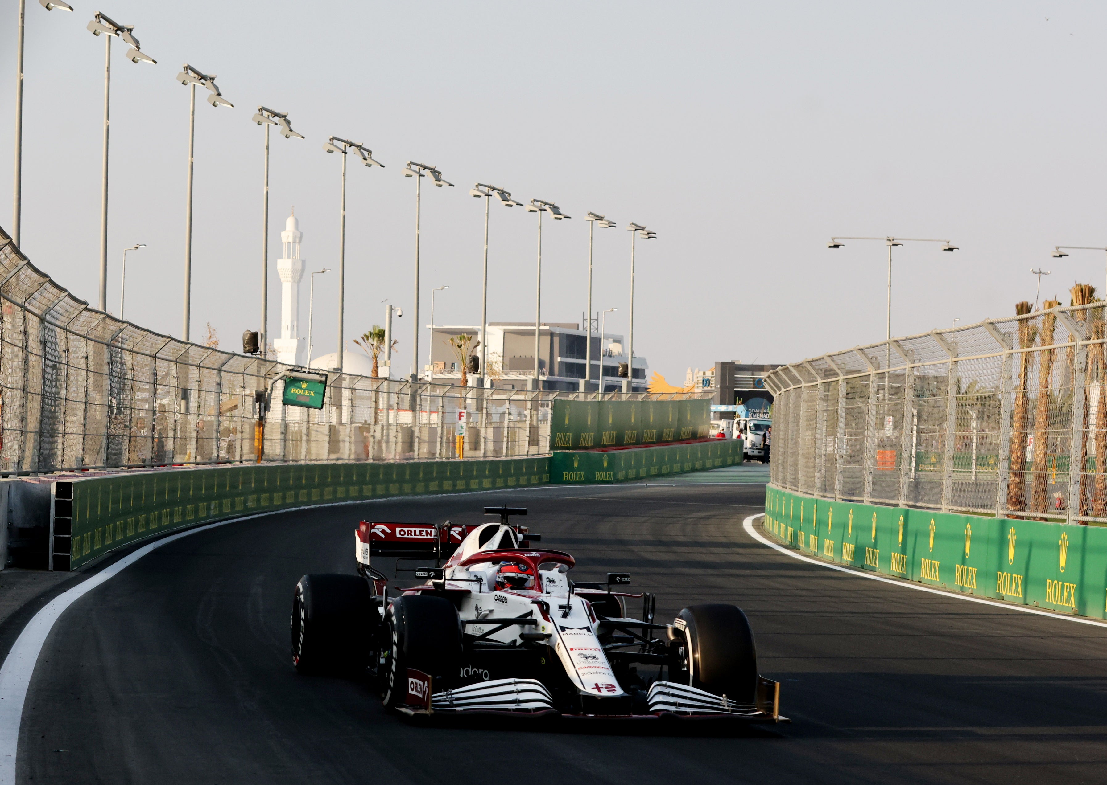 Alfa Romeo's Kimi Raikkonen during practice