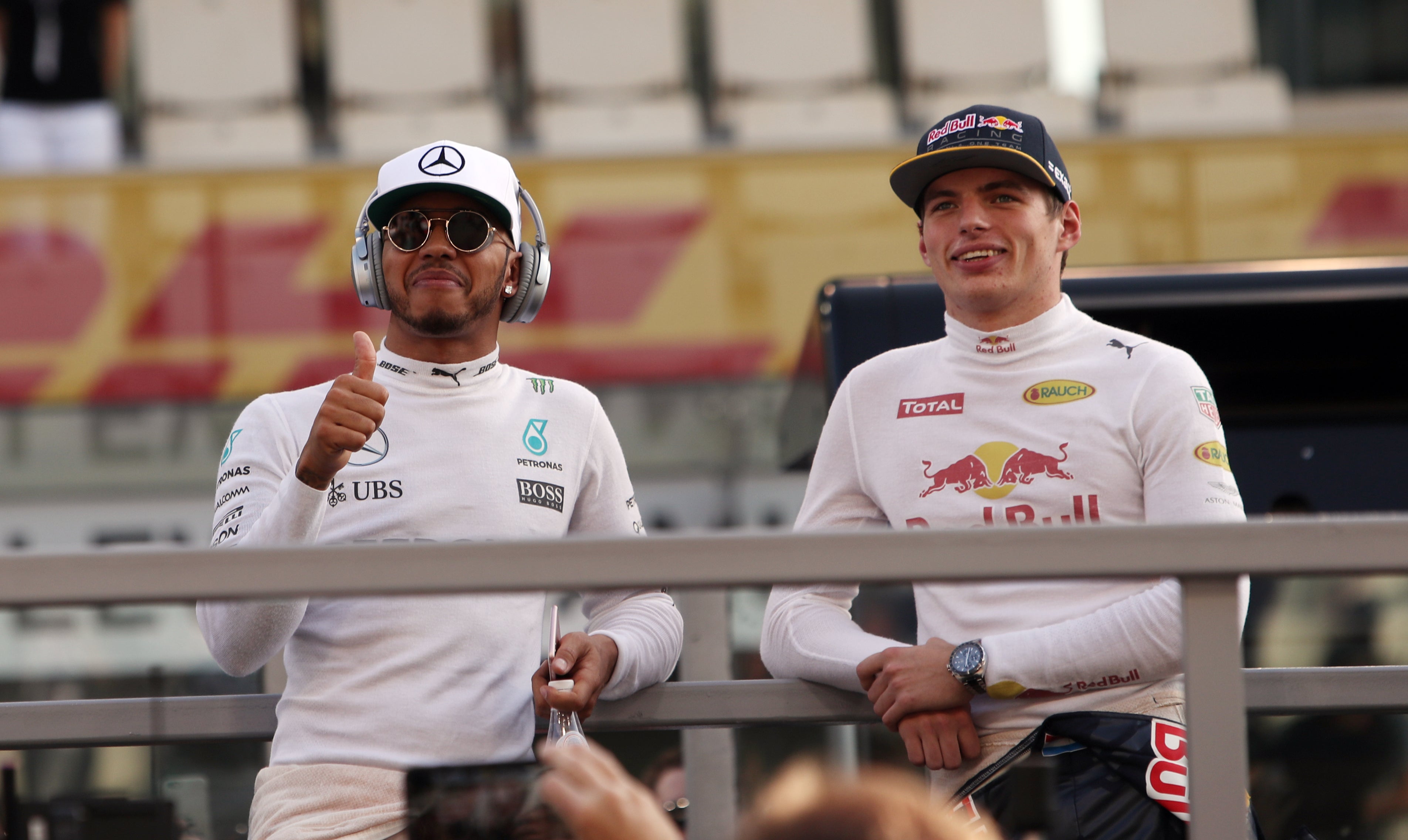Lewis Hamilton and Max Verstappen (David Davies/PA)
