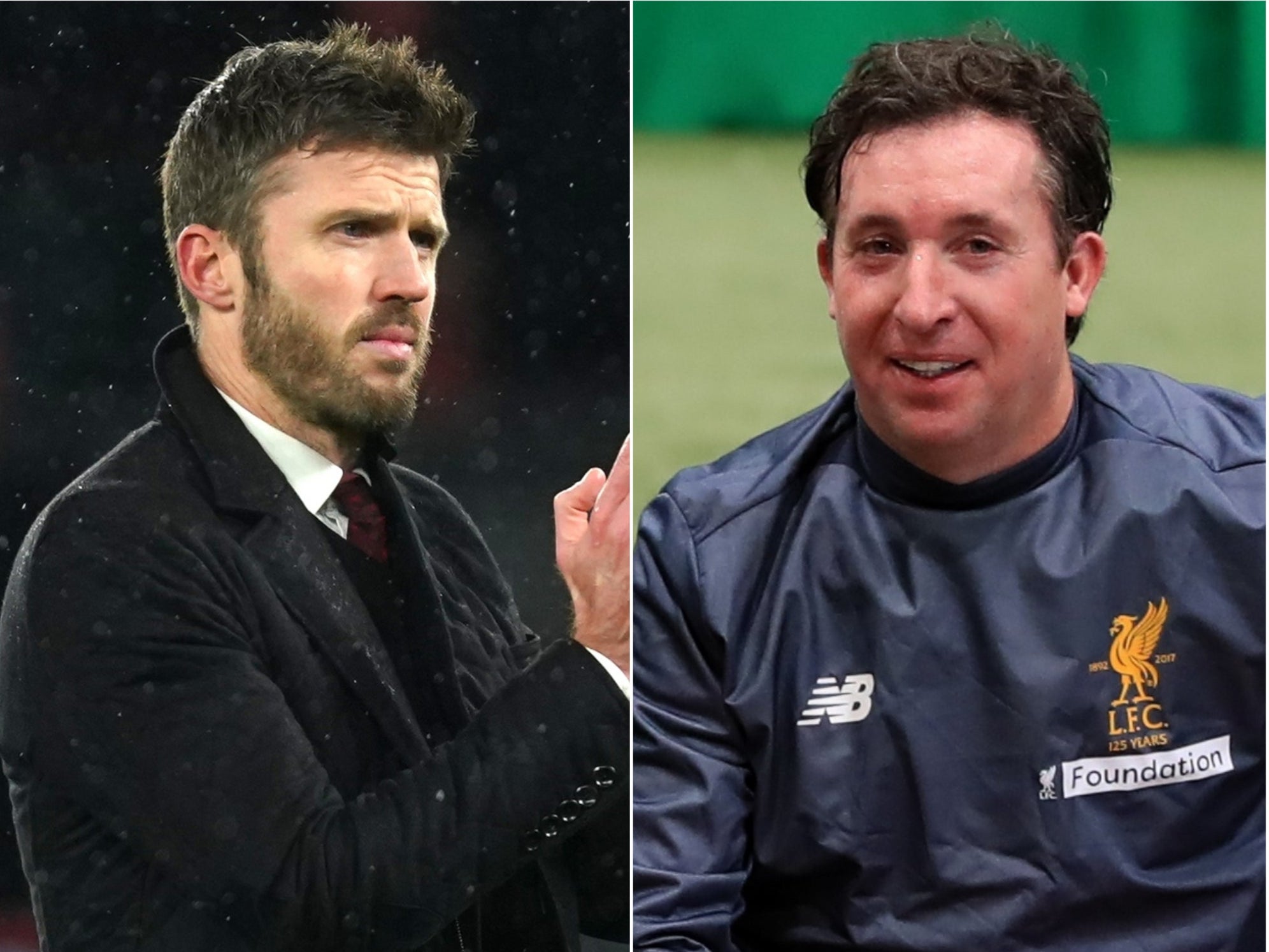 Michael Carrick (left) and Robbie Fowler featured on social on Friday (Martin Rickett/Peter Byrne/PA)